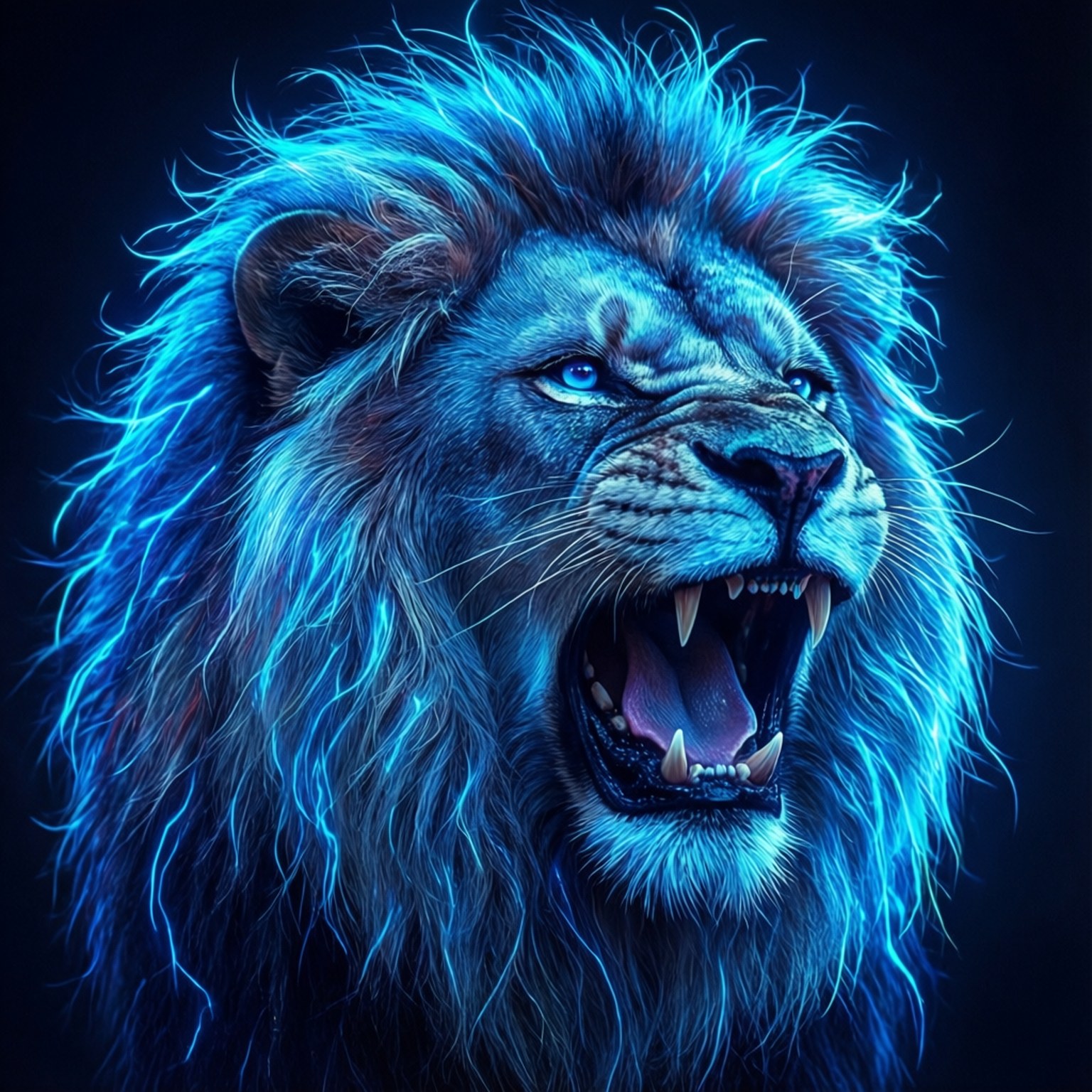 Asul na Neon na Leon Wallpaper