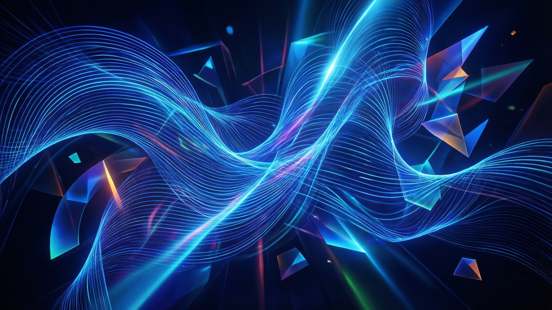 Asul na Neon na Umaagos na Abstraction Wallpaper