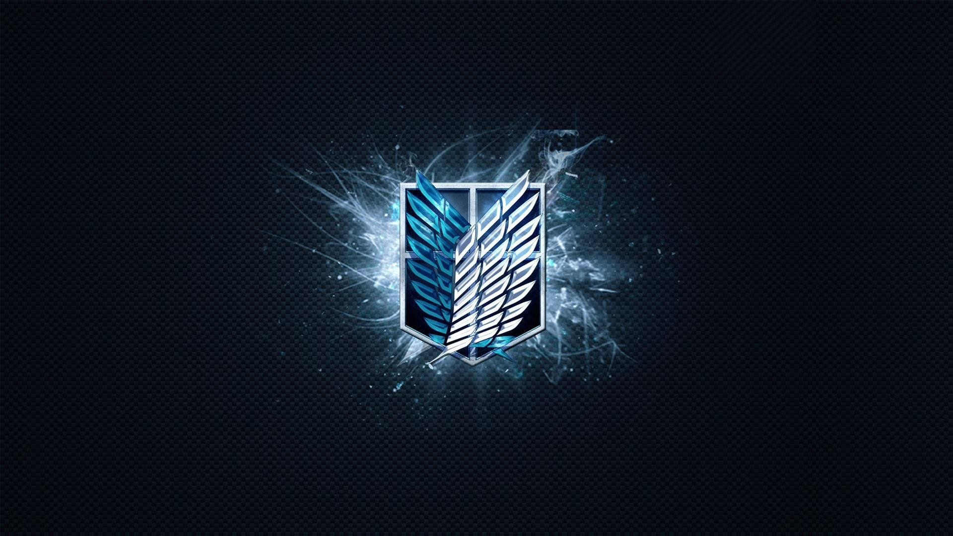 Asul na Pakpak ng Kalayaan Logo ng Attack on Titan Wallpaper