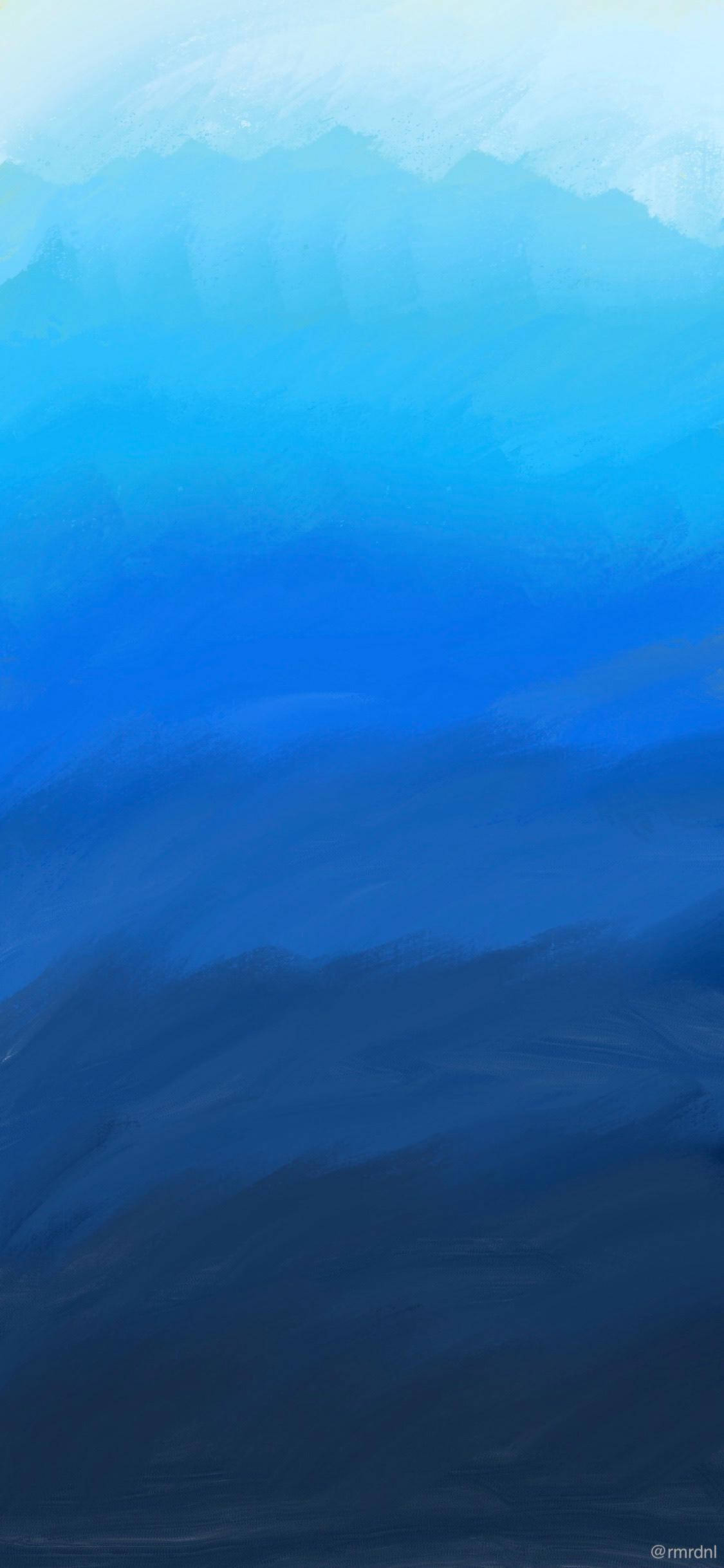 Asul na Pintura Shades Minimalist Android Wallpaper