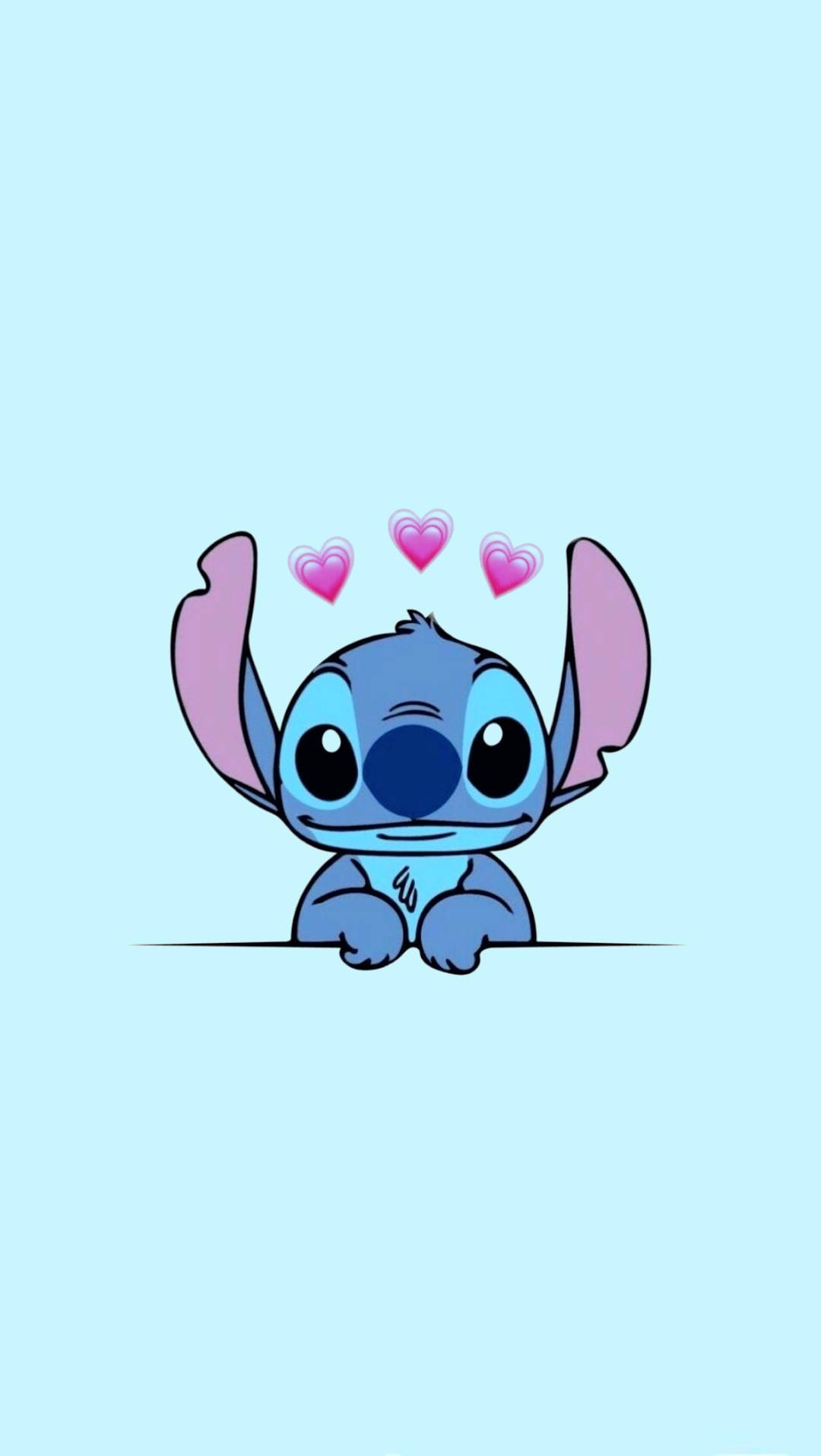 Asul na Stitch Cute iPhone Wallpaper