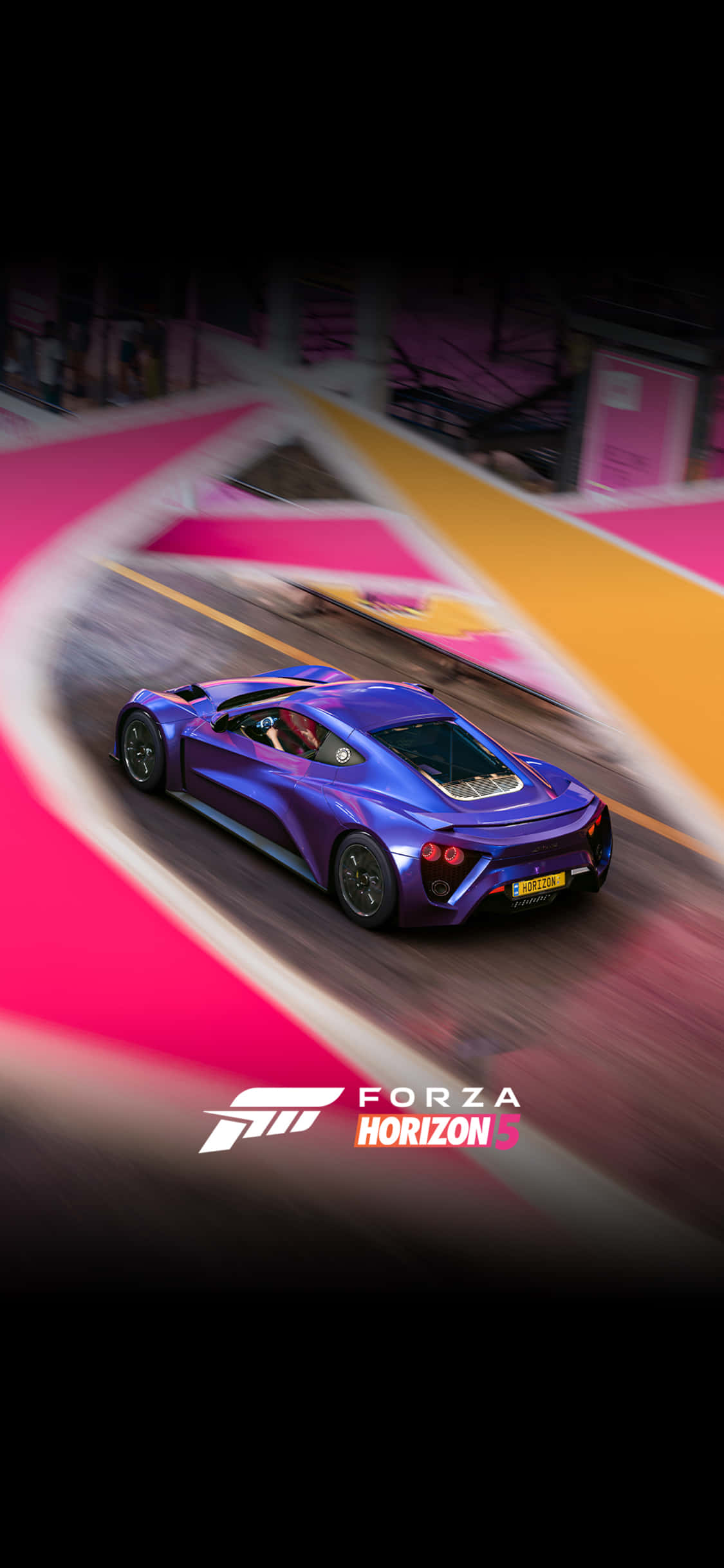 Asul na Zenvo iPhone X Forza Motorsport 7 Background Wallpaper