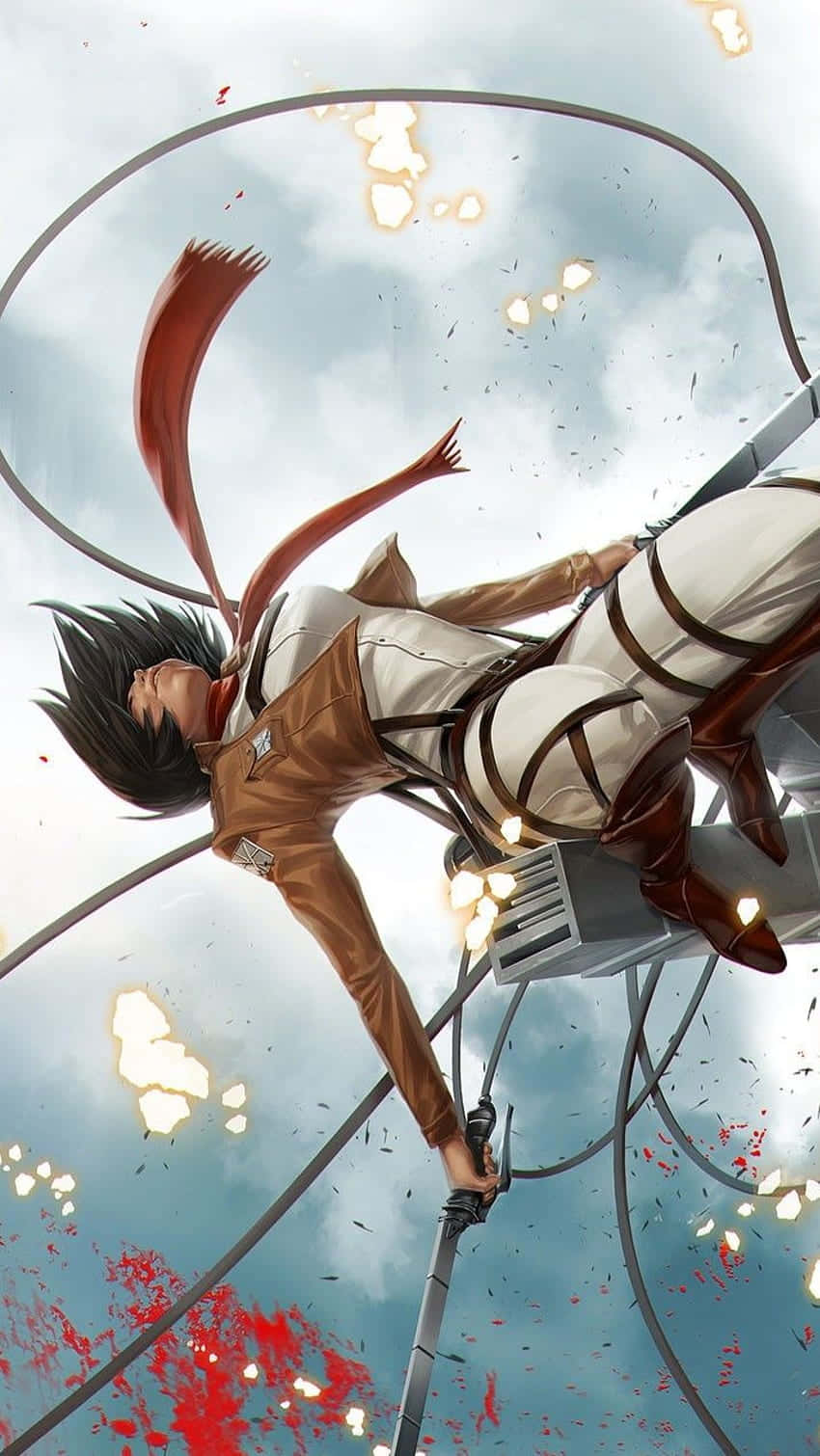 Attack on Titan Anime Mikasa Ackerman Pagbagsak Wallpaper