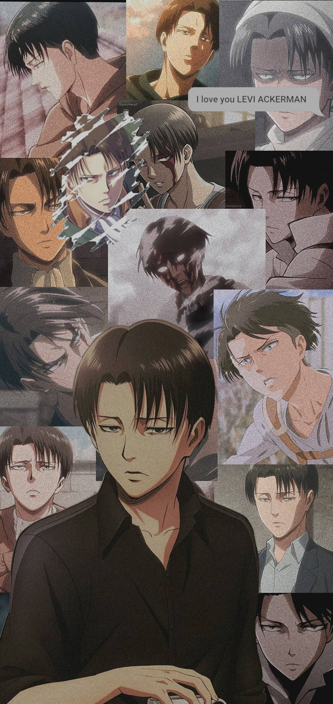 Attack On Titan Characters Levi Collage Wallpaper