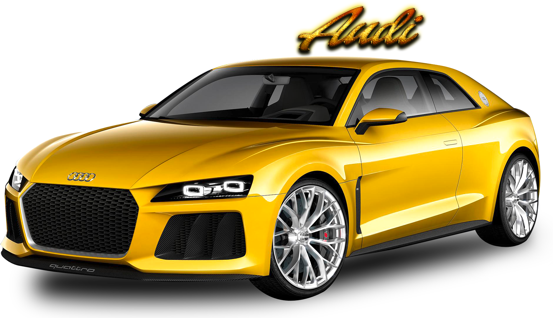 Audi Dilaw na Sports Car Quattro Wallpaper
