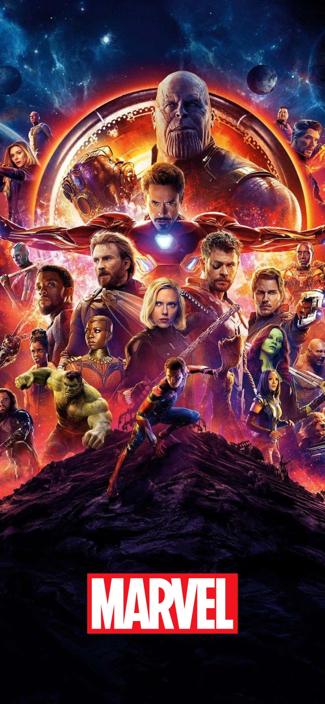 Avengers: Infinity War Poster iPhone XS Marvel Background Wallpaper