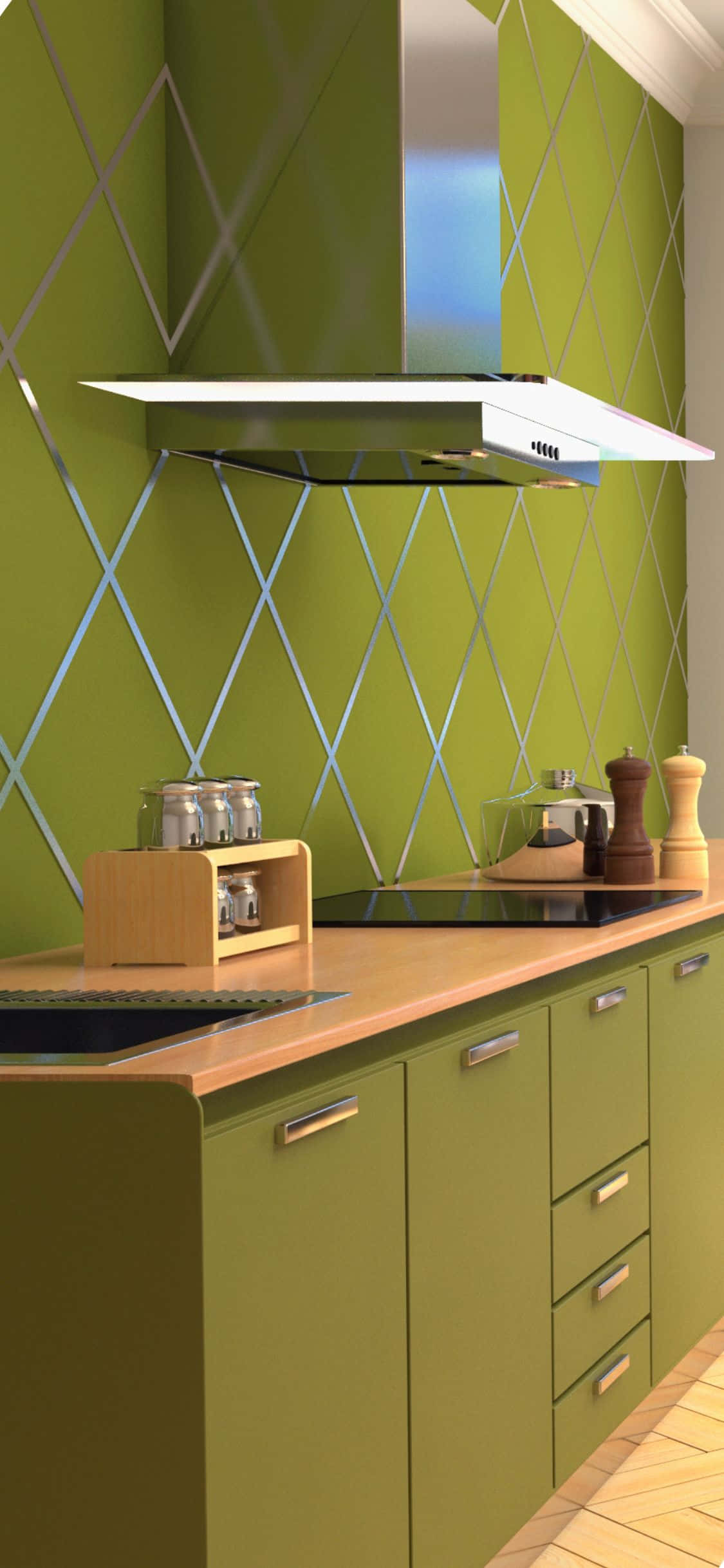 Avocado Green iPhone X Kitchen Background Wallpaper