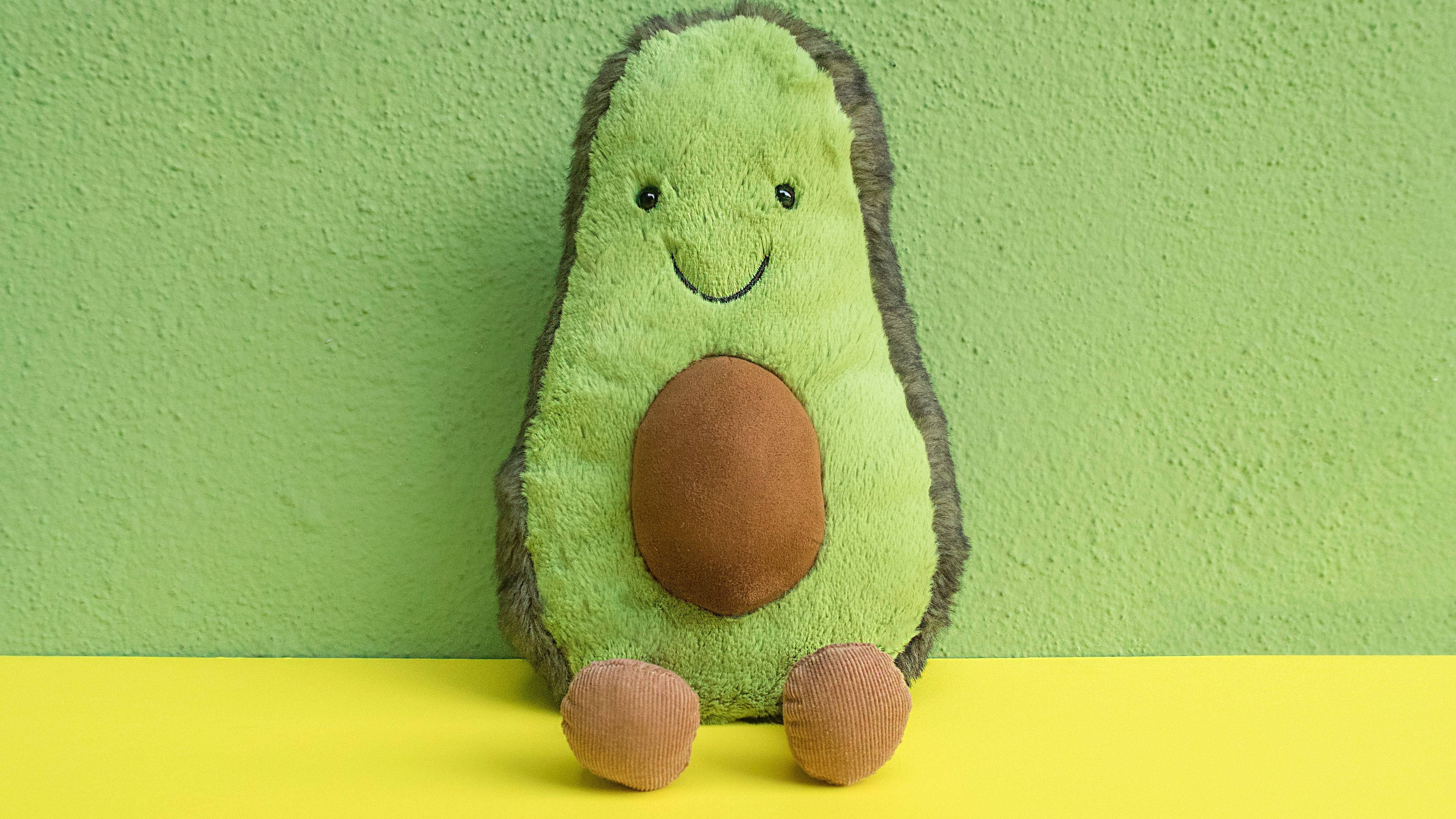 Avocado Stuffed Toy Sa Pastel Green Wallpaper