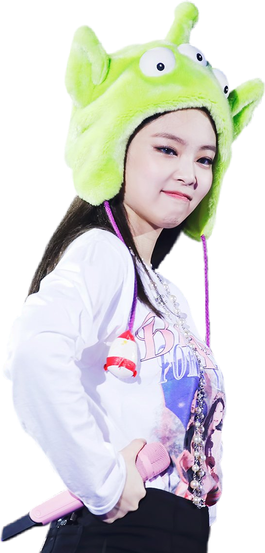 Babae na may Berdeng Sombrerong Alien Wallpaper