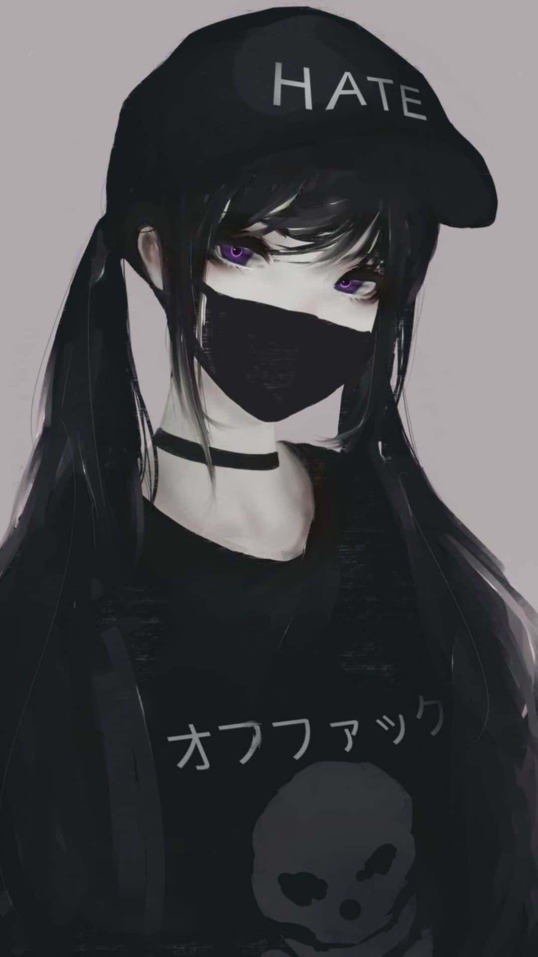 Babae na May Dalawang Pigtail na Madilim na Aesthetic na Anime Pfp Wallpaper