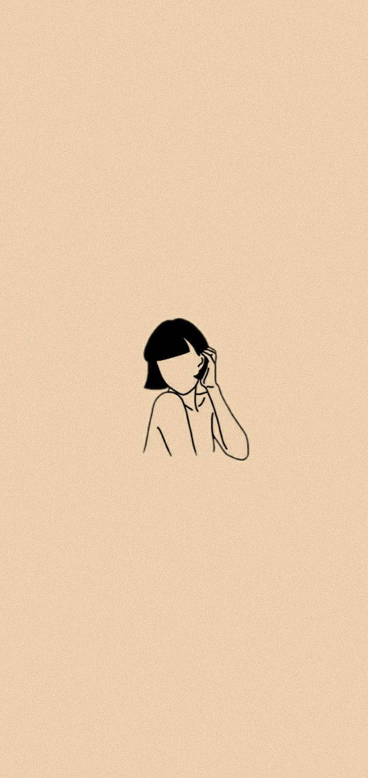 Babaeng Beige Aesthetic Wallpaper