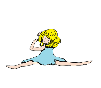 Babaeng Cartoon na Split Jump Wallpaper