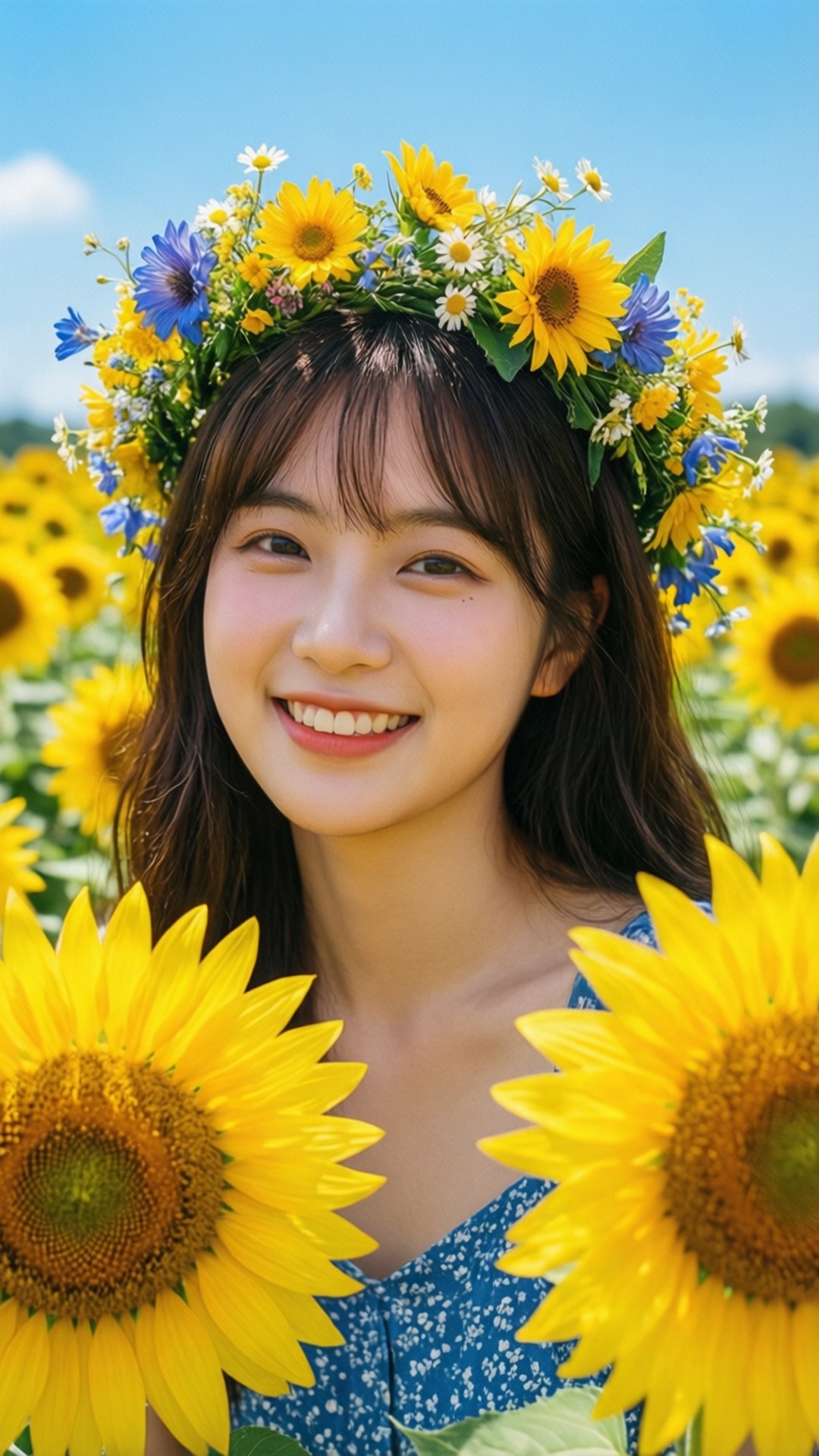 Babaeng Sunflower Wallpaper