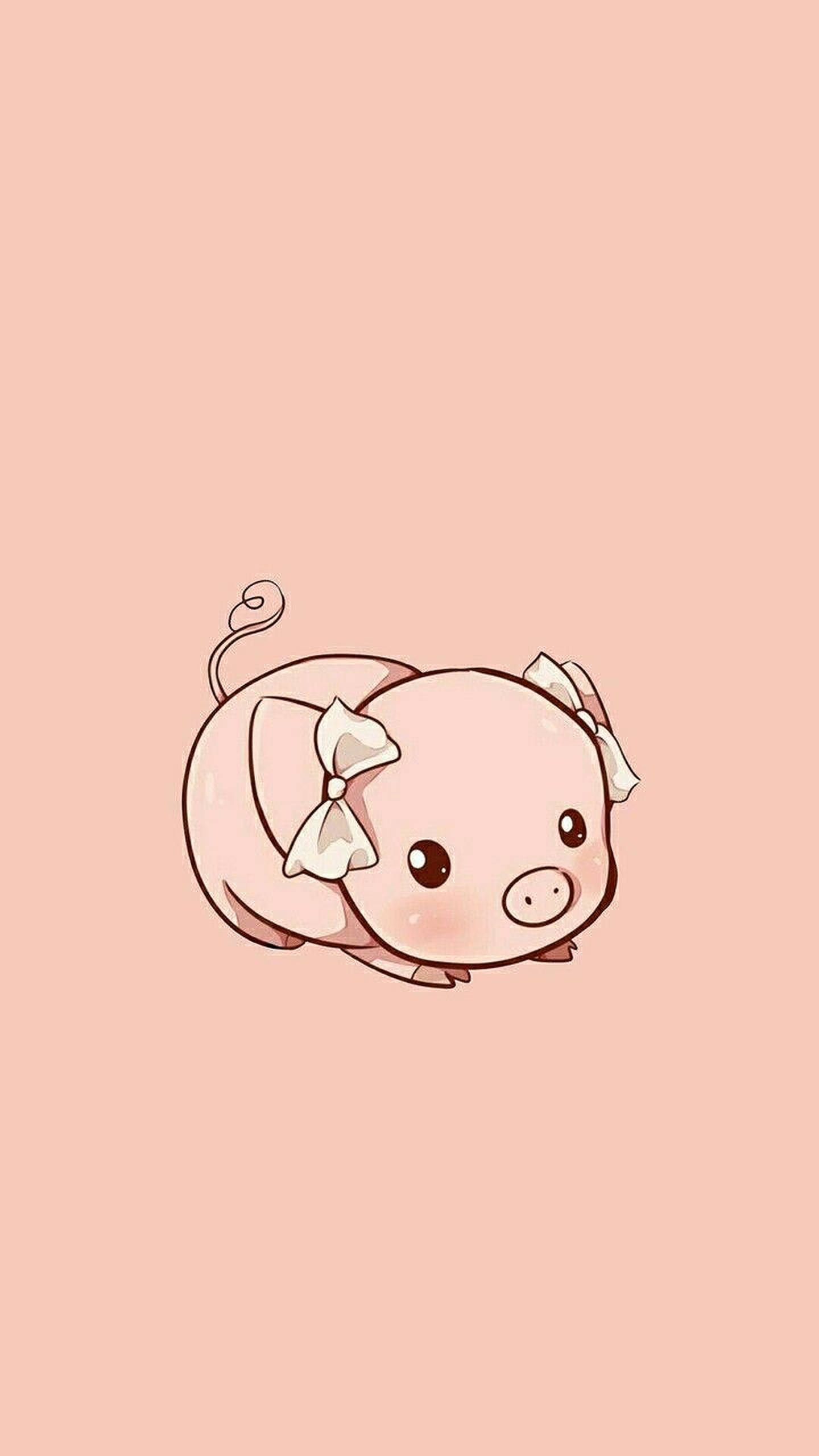 Baboy na may Pink na Rosas na Pana Wallpaper