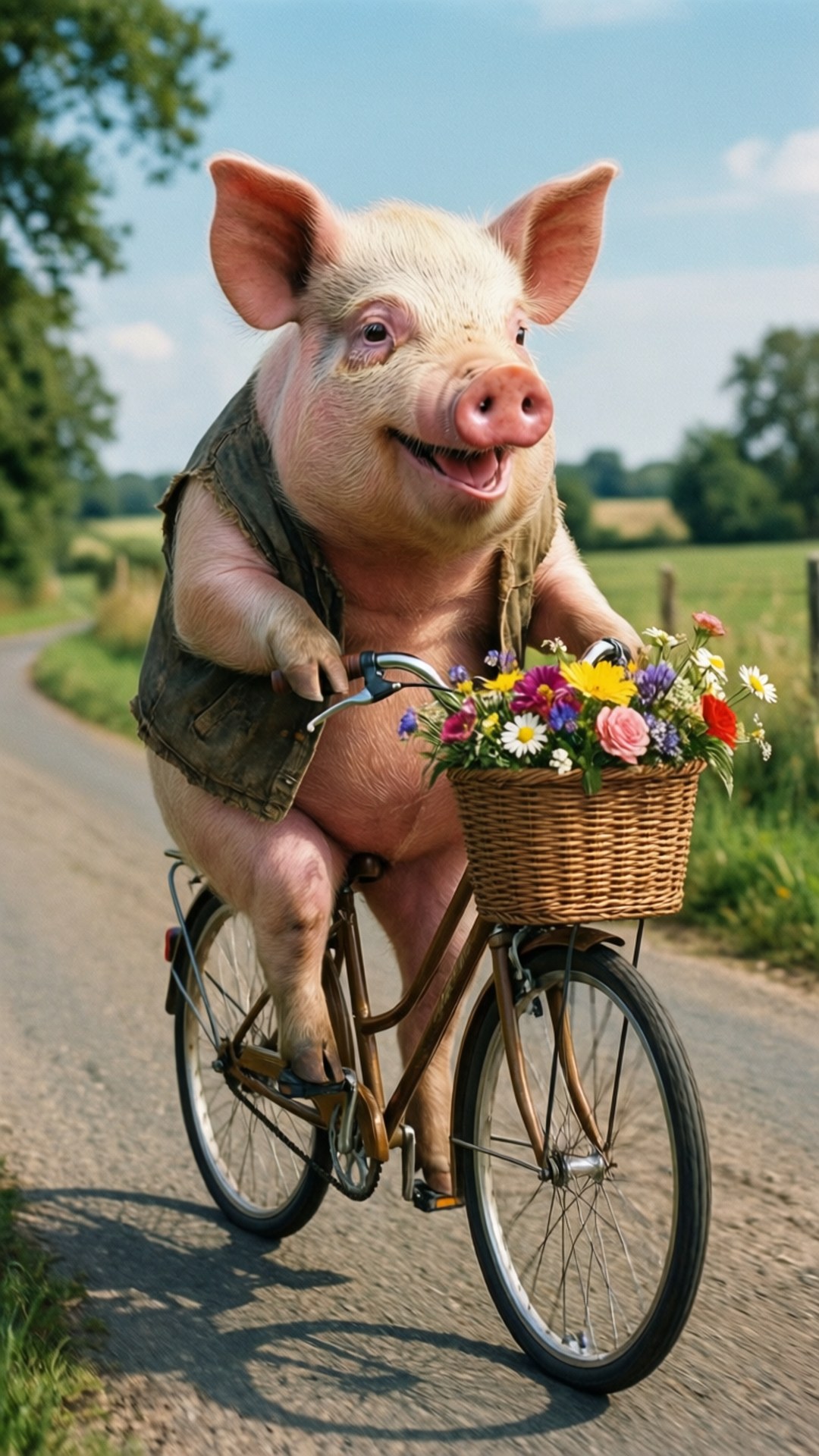 Baboy na Nagbibisikleta Wallpaper