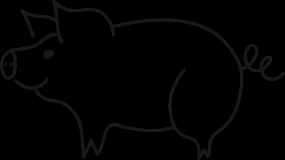 Baboy na Simpleng Guhit na Sining Wallpaper