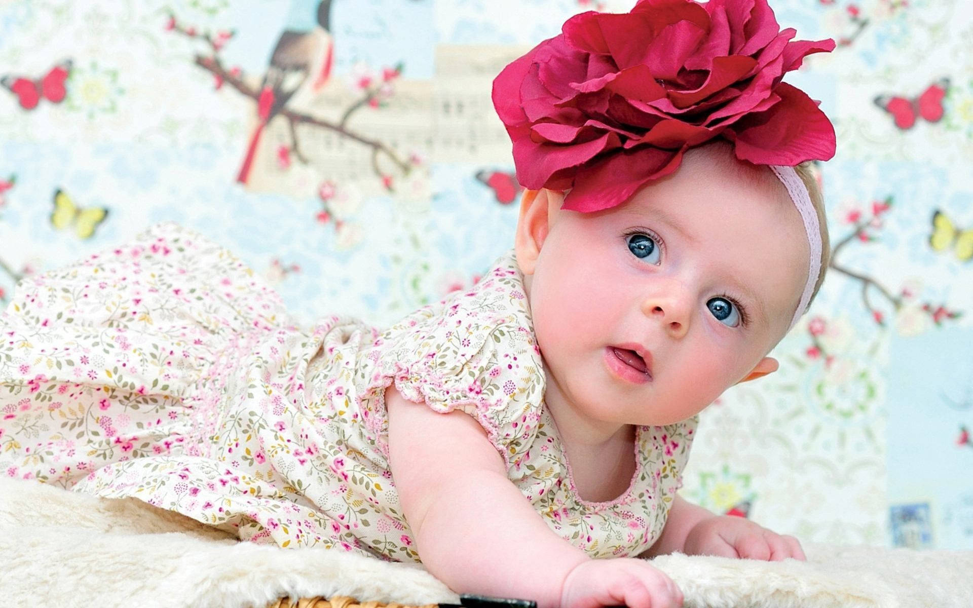 Baby Girl na Paruparo Wallpaper