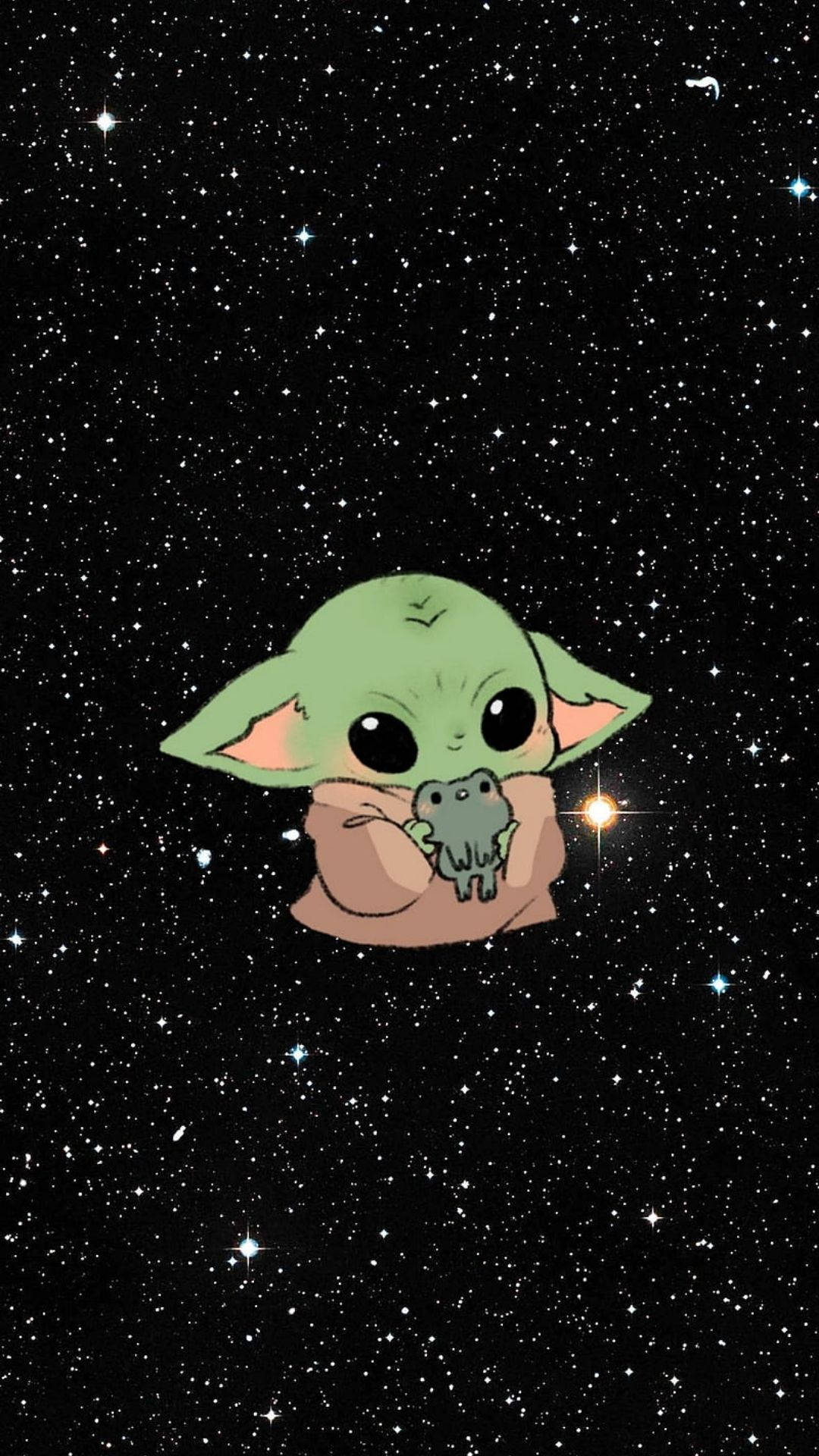 Baby Yoda sa Magandang Kalawakan Wallpaper