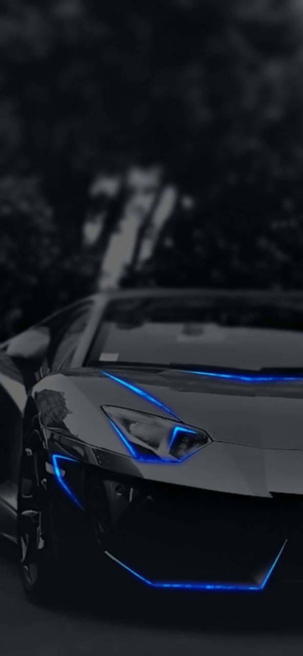 iPhone XS Max Lamborghini Asul na Background Wallpaper