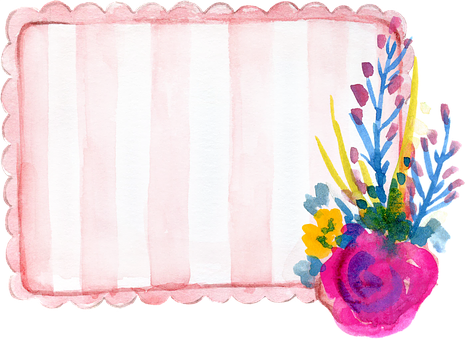 Background na Frame ng Watercolor na Bulaklak Wallpaper