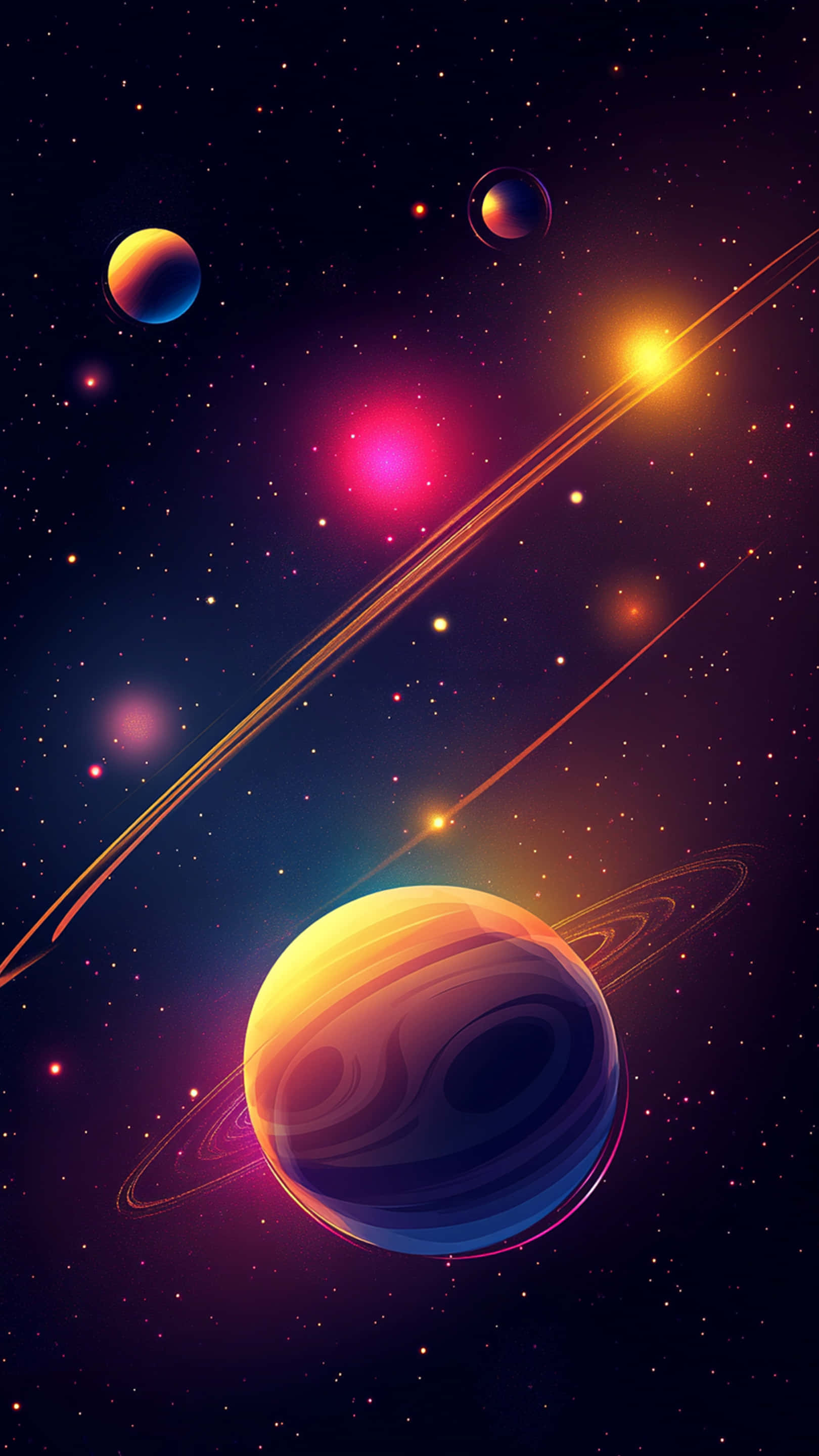 Background na Neon Galaxy Wallpaper