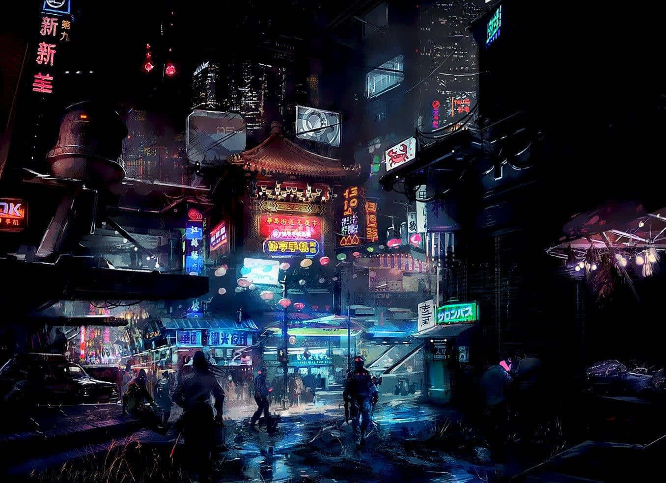 Background ng Anime City Wallpaper