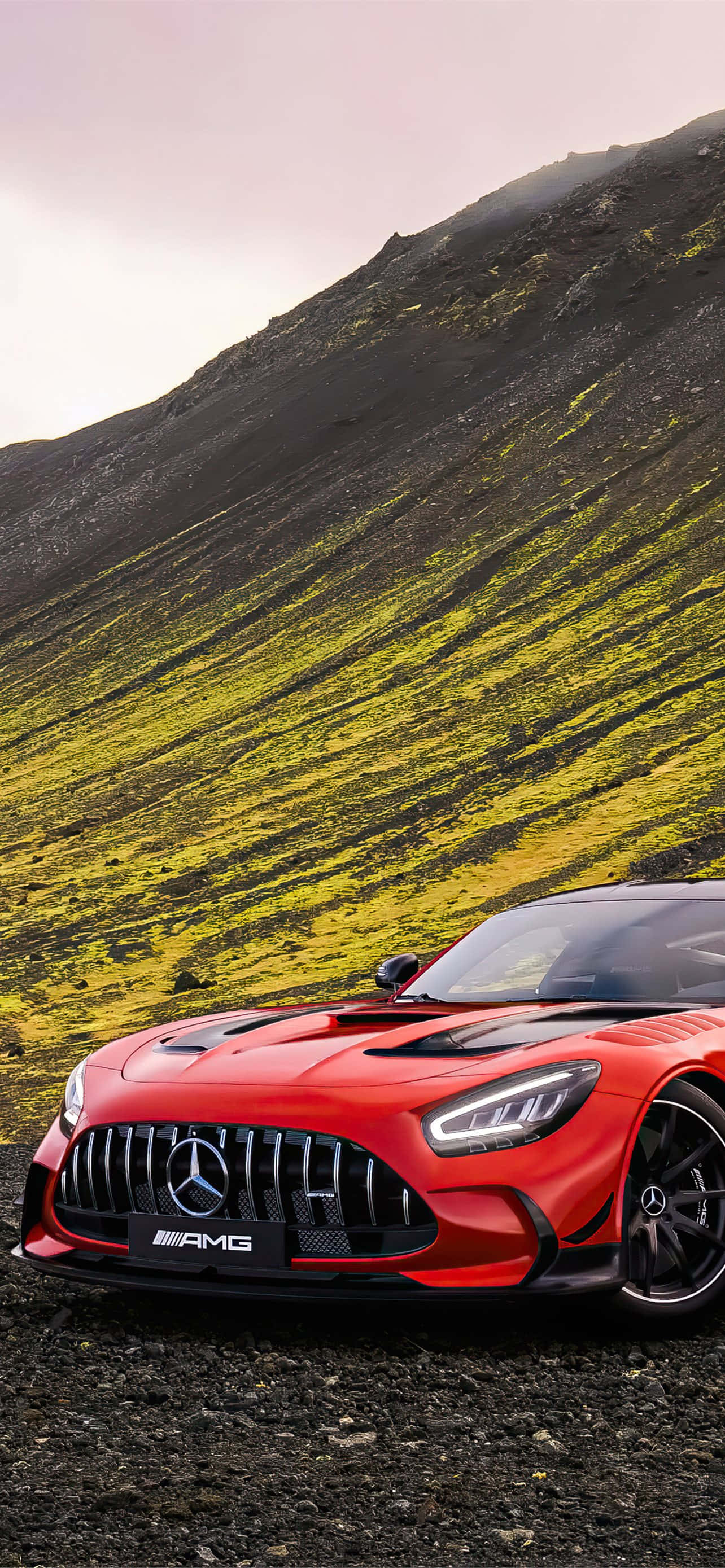 Background ng Android na Kahel na Amg Gt-r na Burol Wallpaper