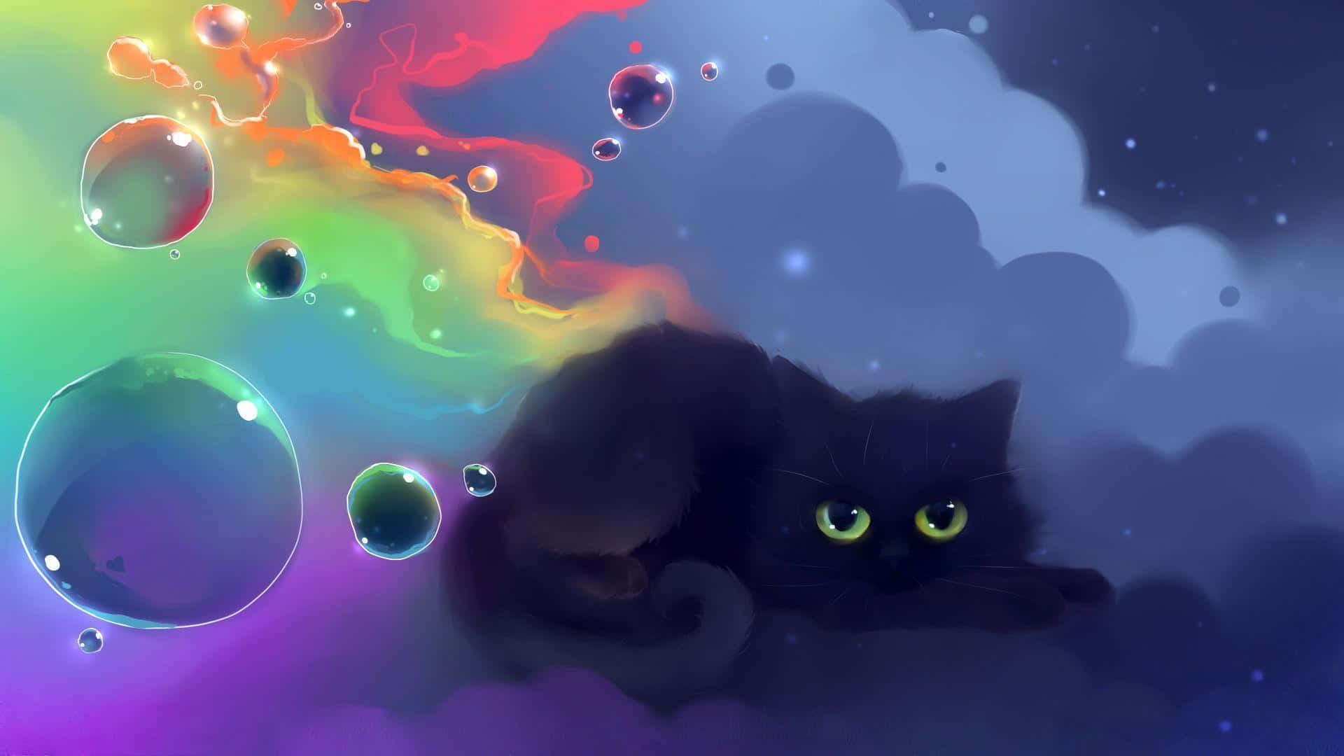 Background ng Anime na Pusa Wallpaper