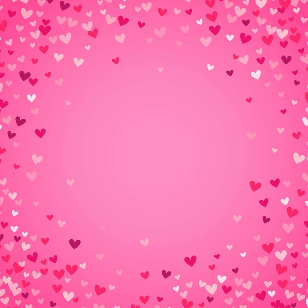 Background ng Border ng Mga Pusong Pink Wallpaper