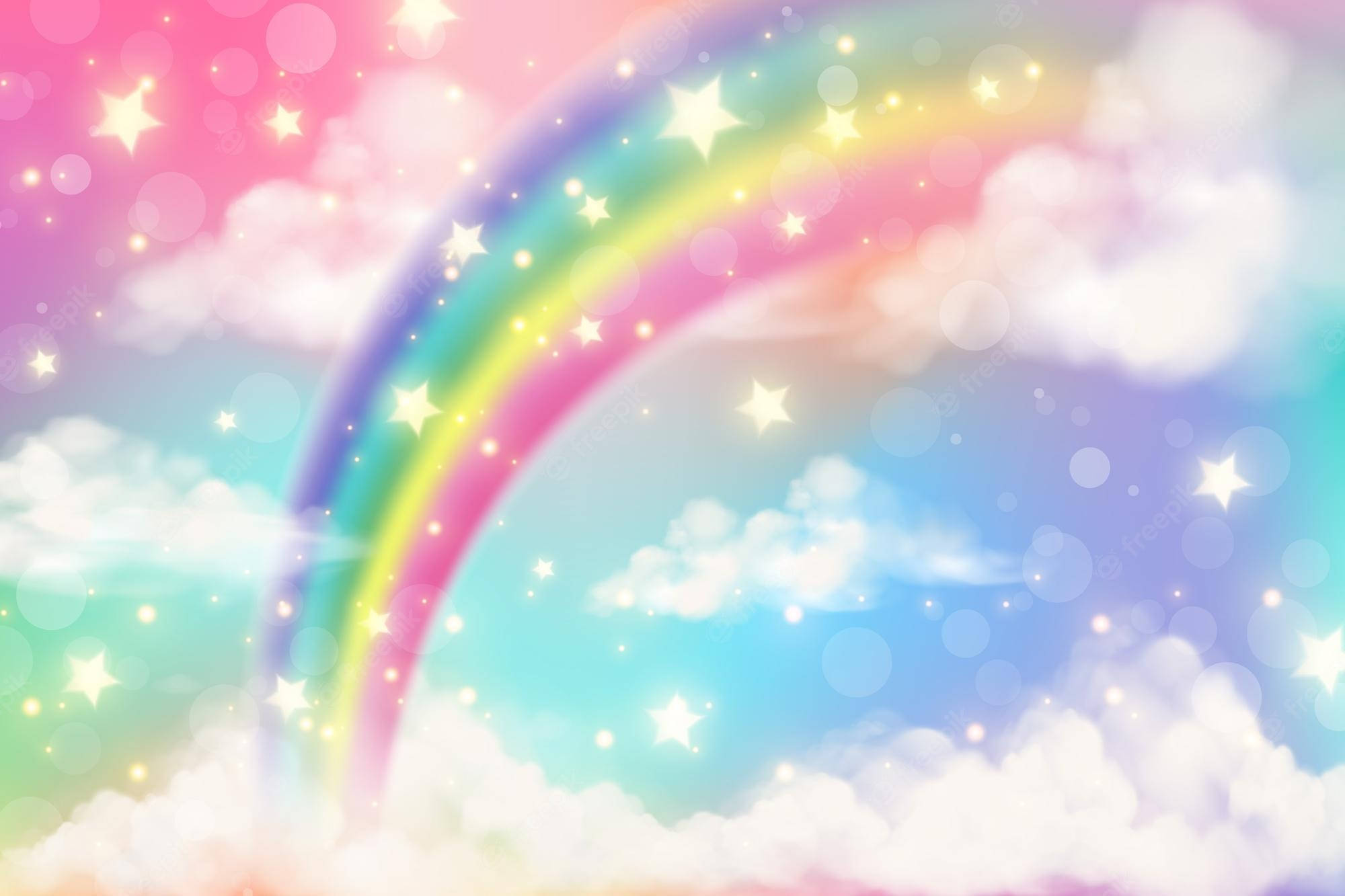 Background ng Fantasy Pastel Rainbow Wallpaper