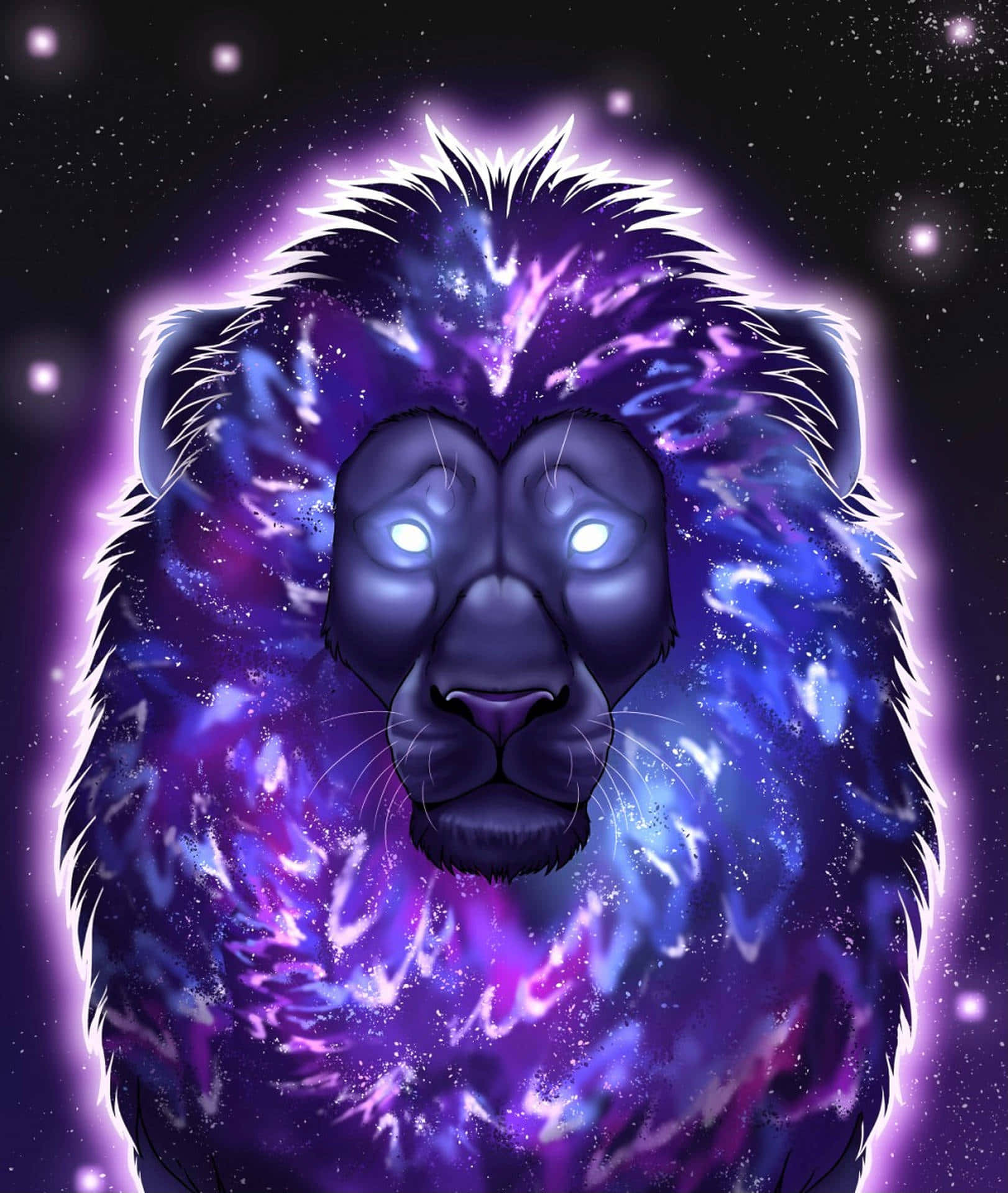 Background ng Galaxy Lion Wallpaper