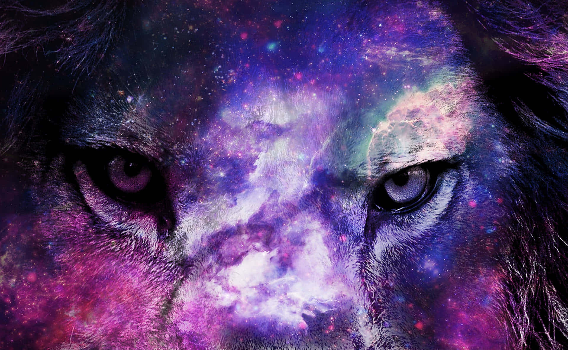 Background ng Galaxy Lion Wallpaper