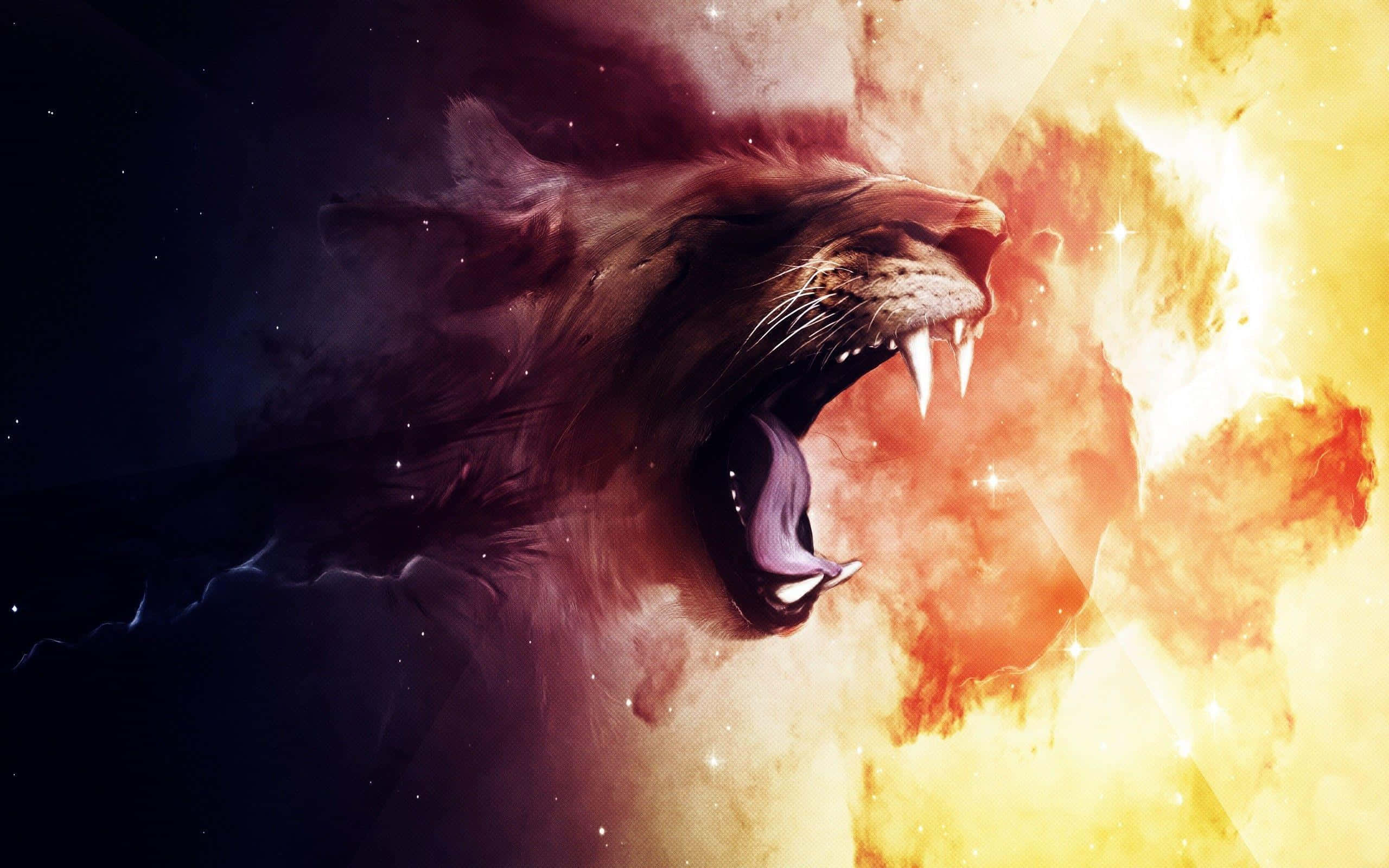 Background ng Galaxy Lion Wallpaper