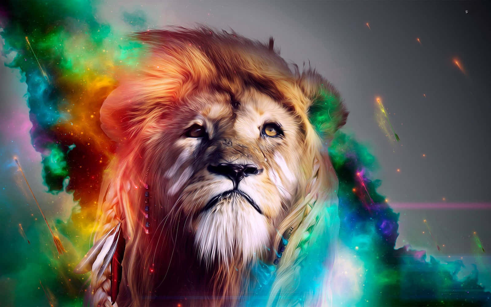 Background ng Galaxy Lion Wallpaper