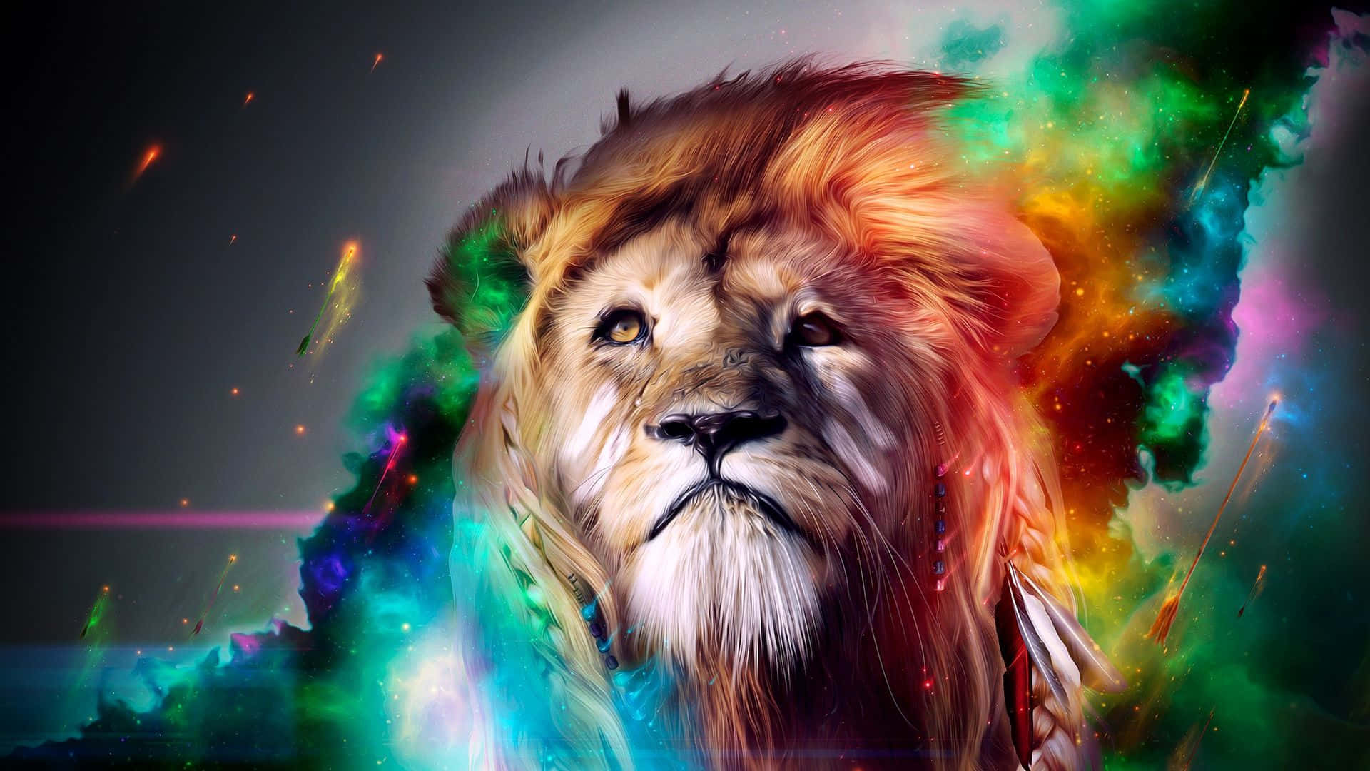Background ng Galaxy Lion Wallpaper