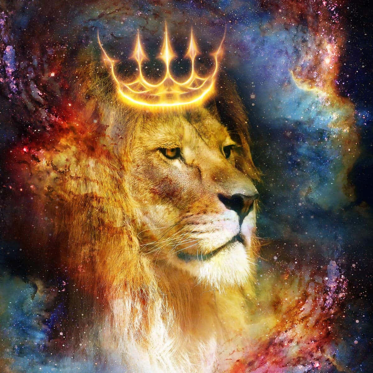 Background ng Galaxy Lion Wallpaper