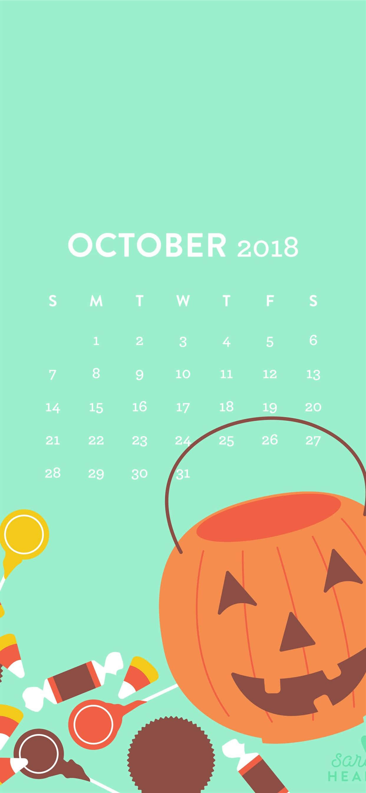 iPhone Halloween Background Kalendaryo ng Oktubre Wallpaper