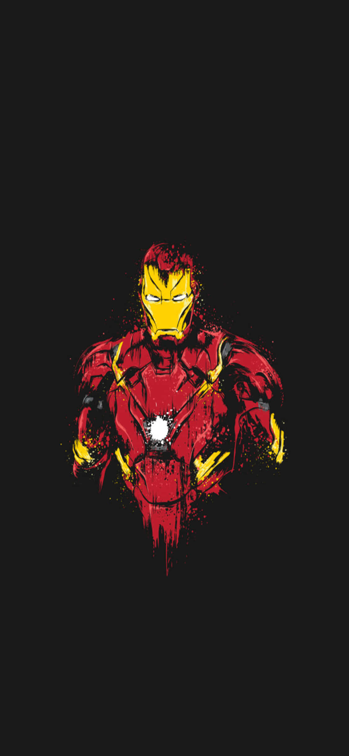 Background ng iPhone X na Iron Man na Sirang Suot na Itim na Background Wallpaper