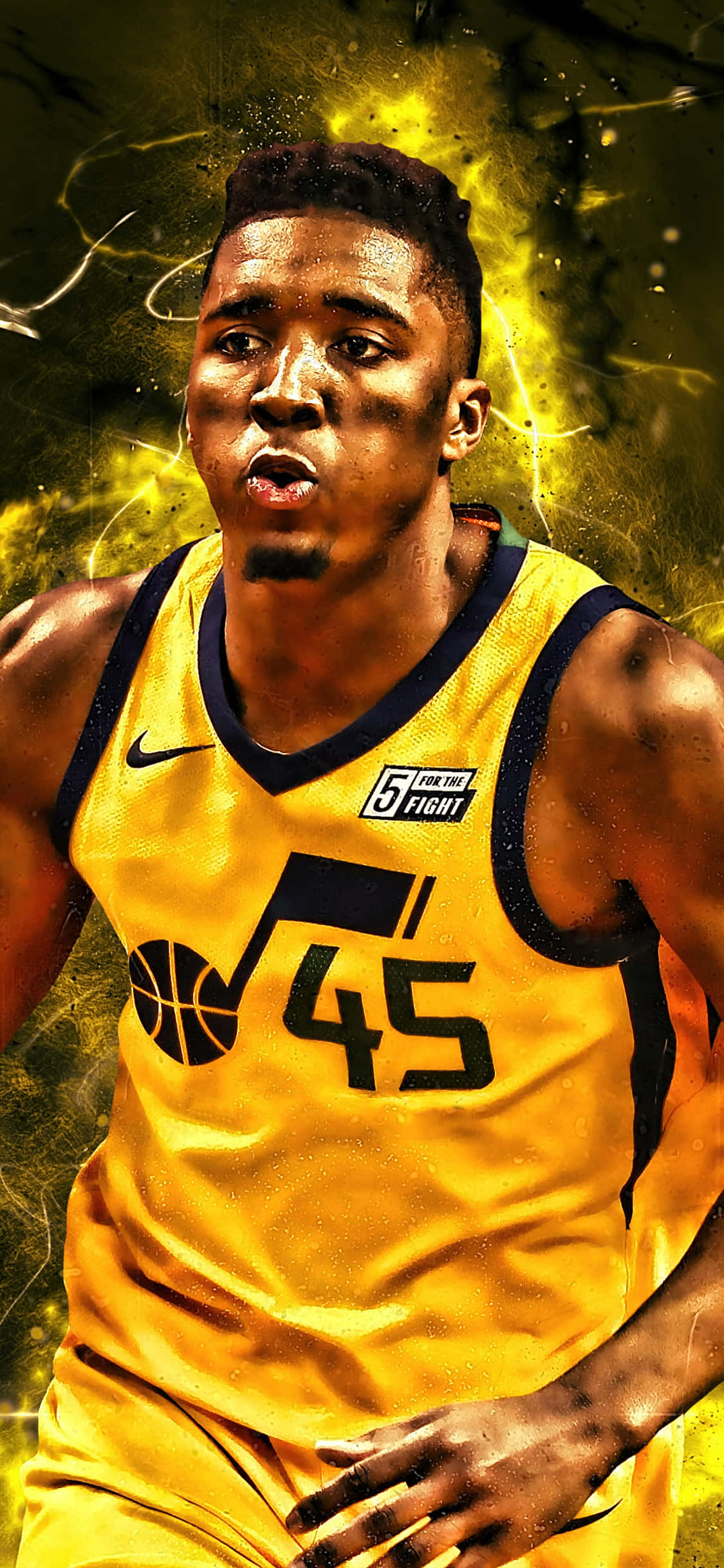 Background ng iPhone Xs Basketball Donovan Mitchell Wallpaper