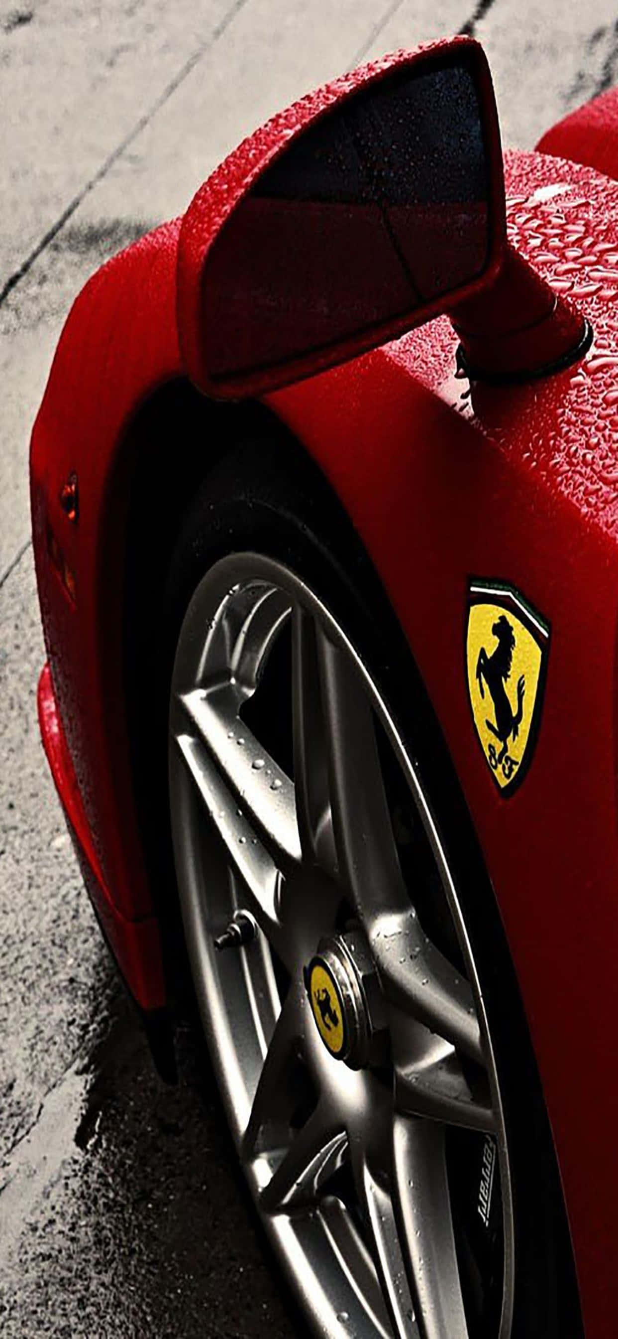Background ng iPhone Xs Max Ferrari na Side Profile ng Isang Red Ferrari Enzo Wallpaper