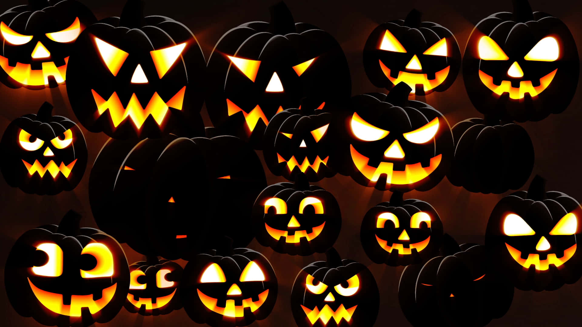 Background ng Kalabasa sa Halloween na Itim at Kayumanggi Wallpaper