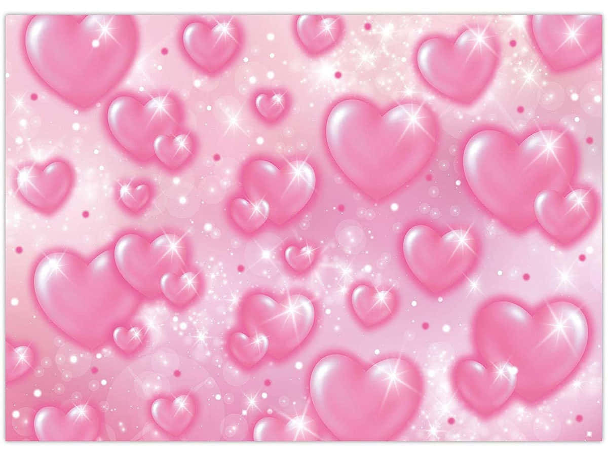 Background ng Makinang na Pusong Pink mula 2000s Wallpaper