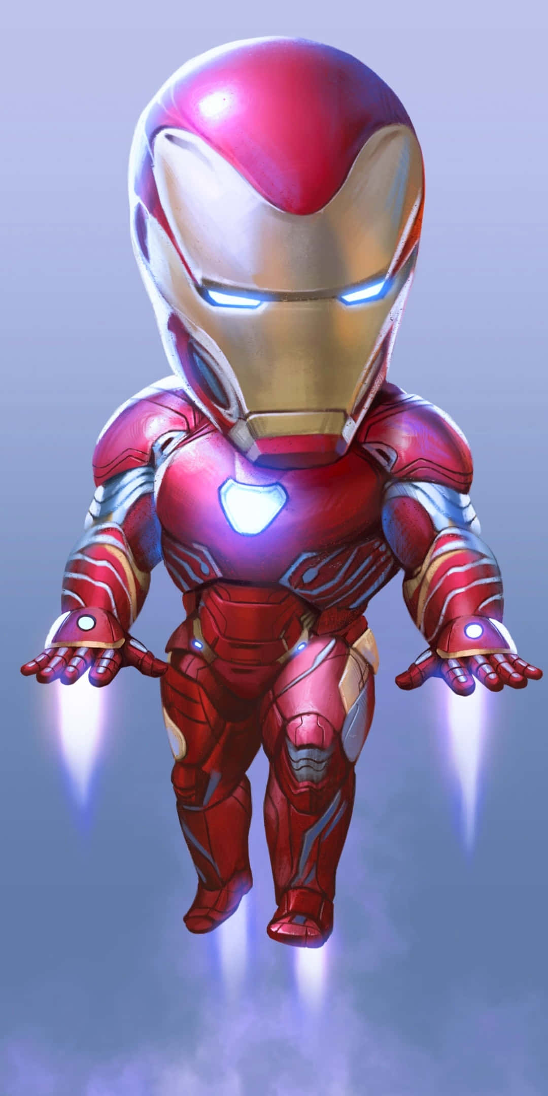 Background ng Pixel 3 na Lumilipad na Chibi Iron Man Wallpaper