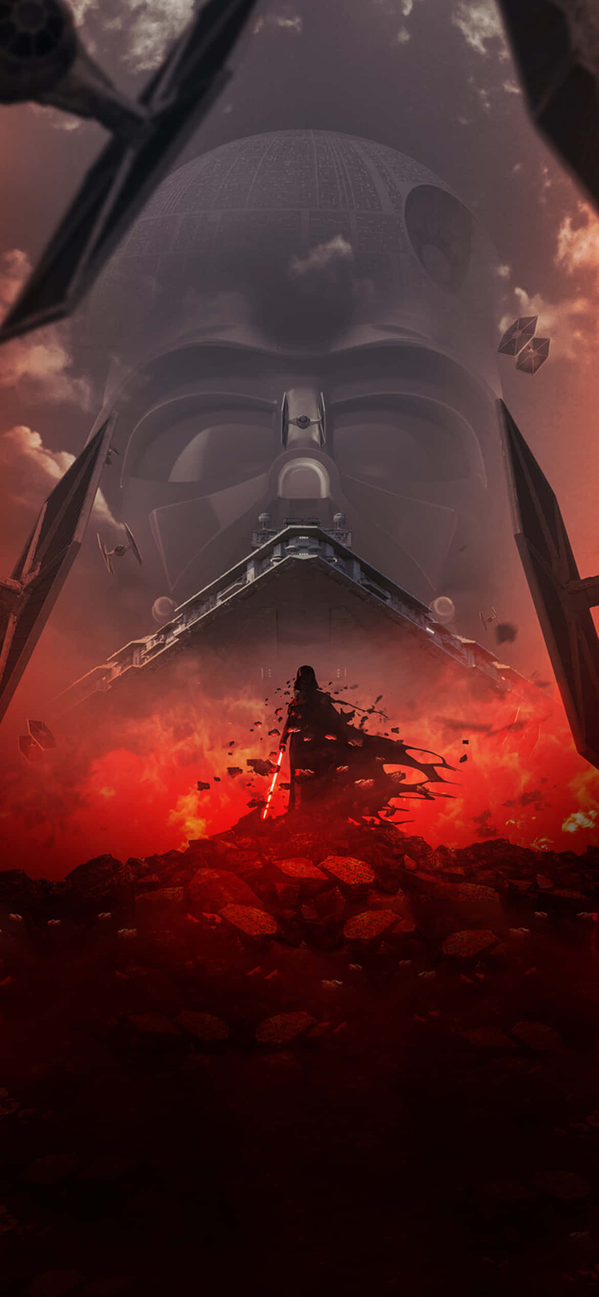Background ng Star Wars na Silhouette ni Darth Vader Wallpaper