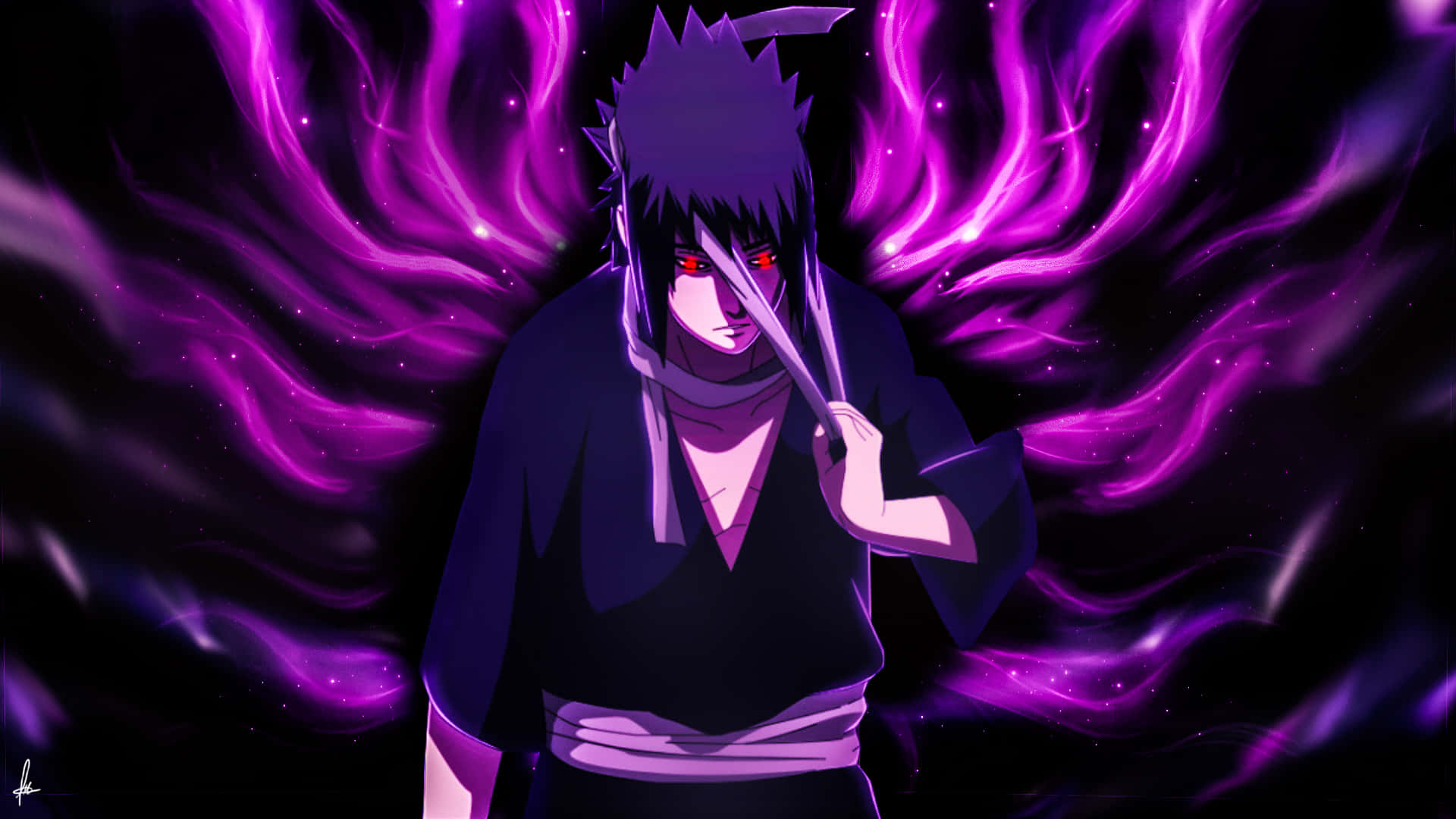 Background ni Sasuke Wallpaper