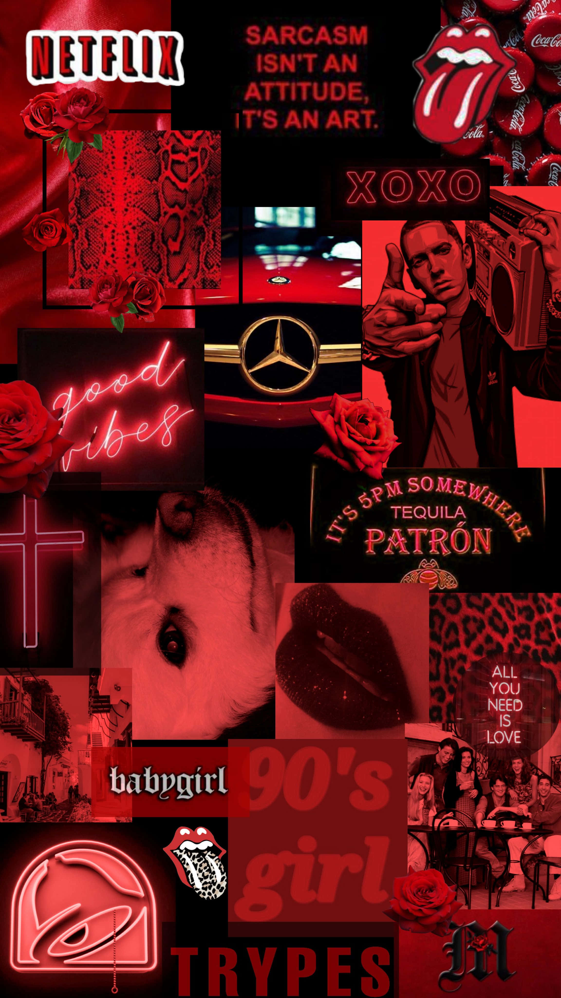 Baddie Girl Aesthetic na Pulang Background Wallpaper