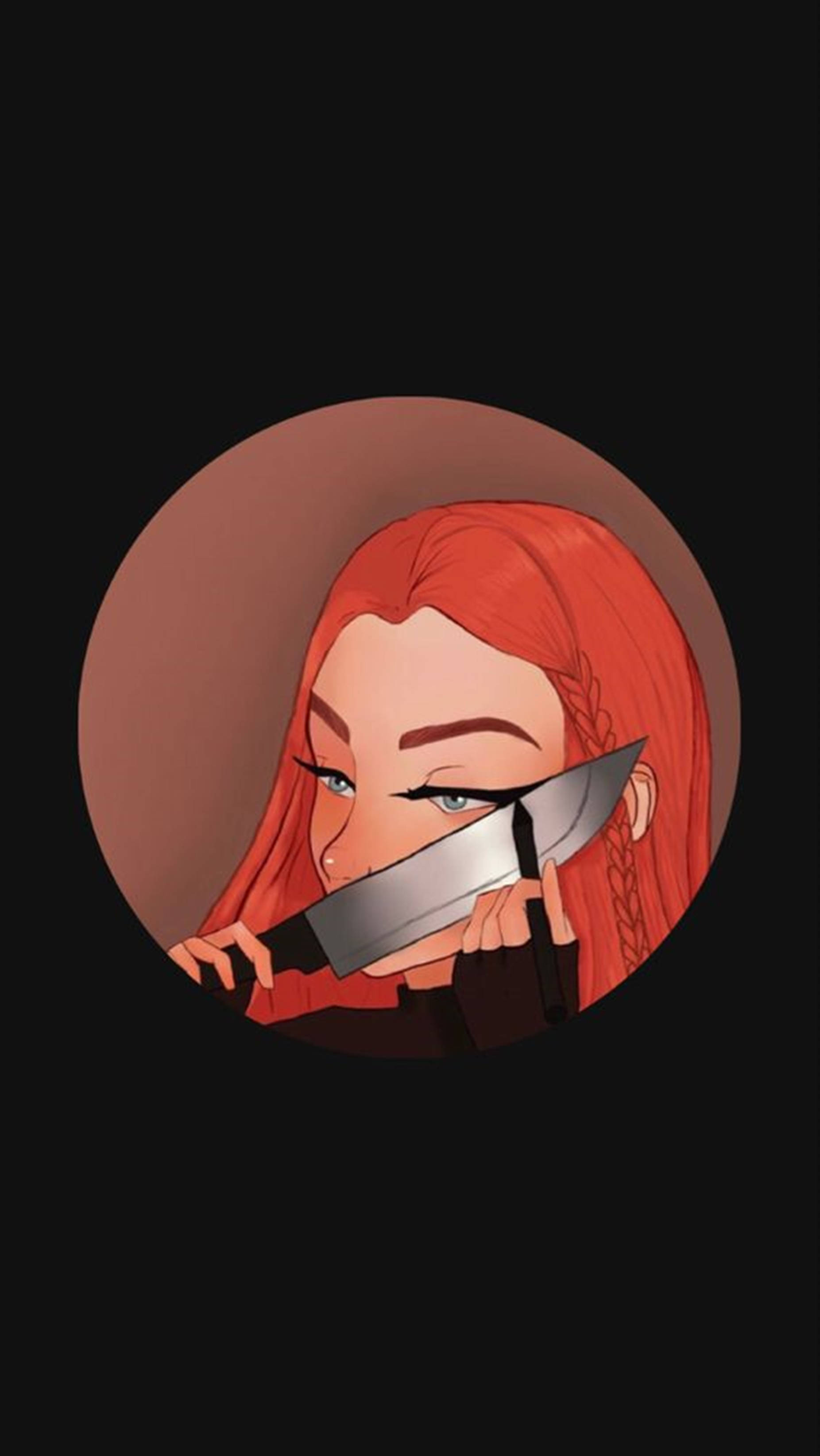 Baddie Makeup Gamit ang Kutsilyo Unique Cool PFP Wallpaper