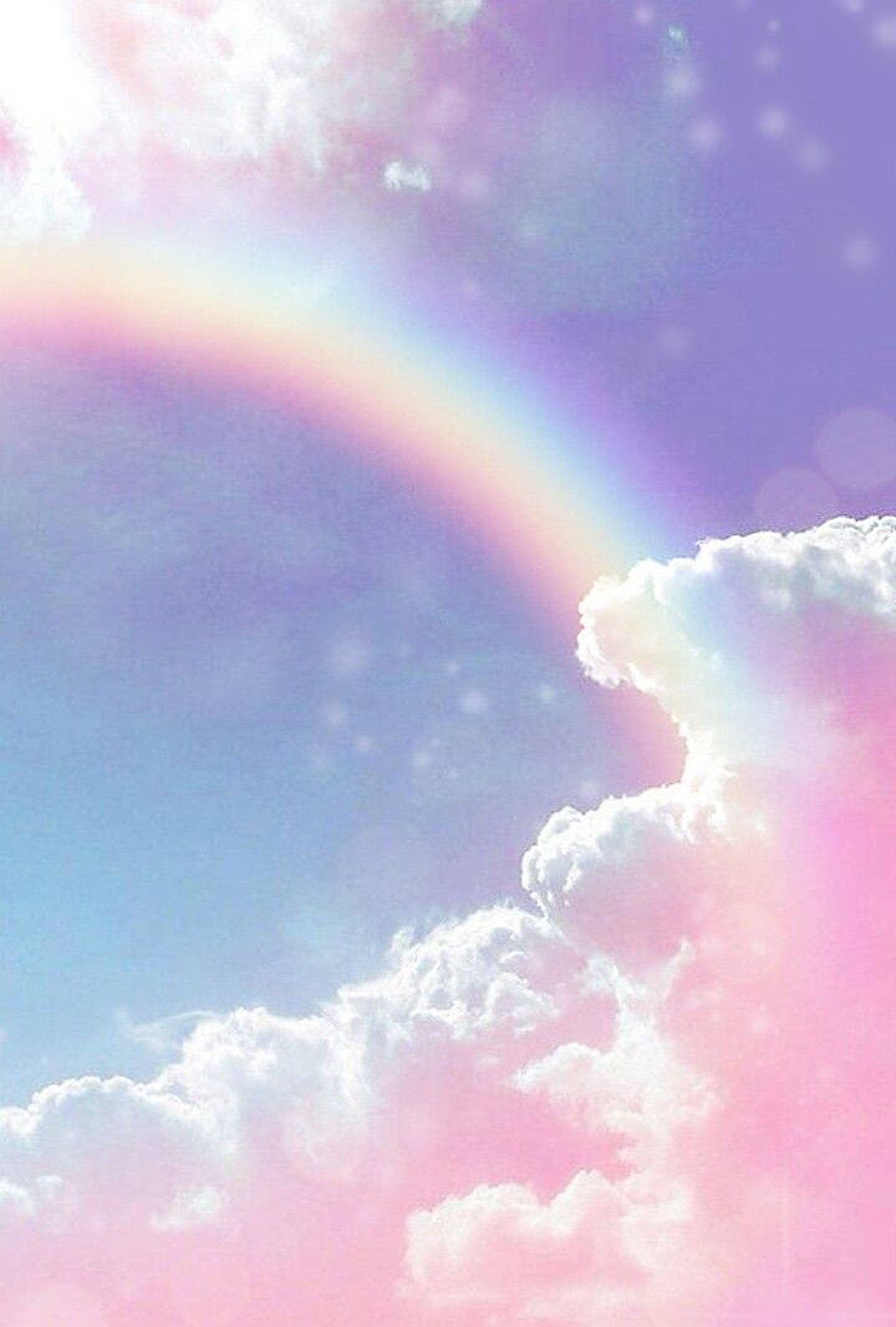 Bahagharing Pastel na may mga Ulap Wallpaper