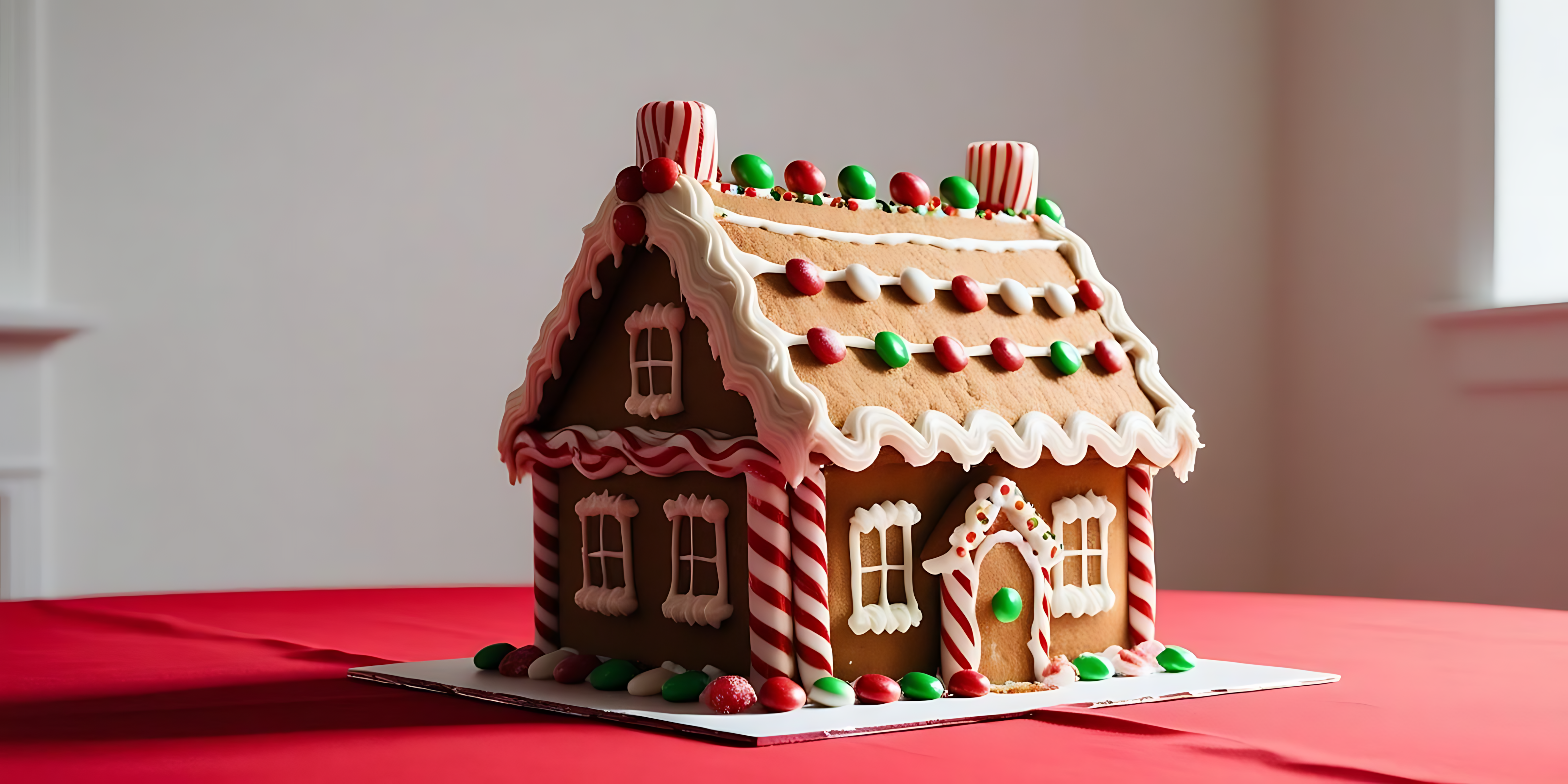 Bahay na gingerbread sa maaliwalas na tagpuan Wallpaper