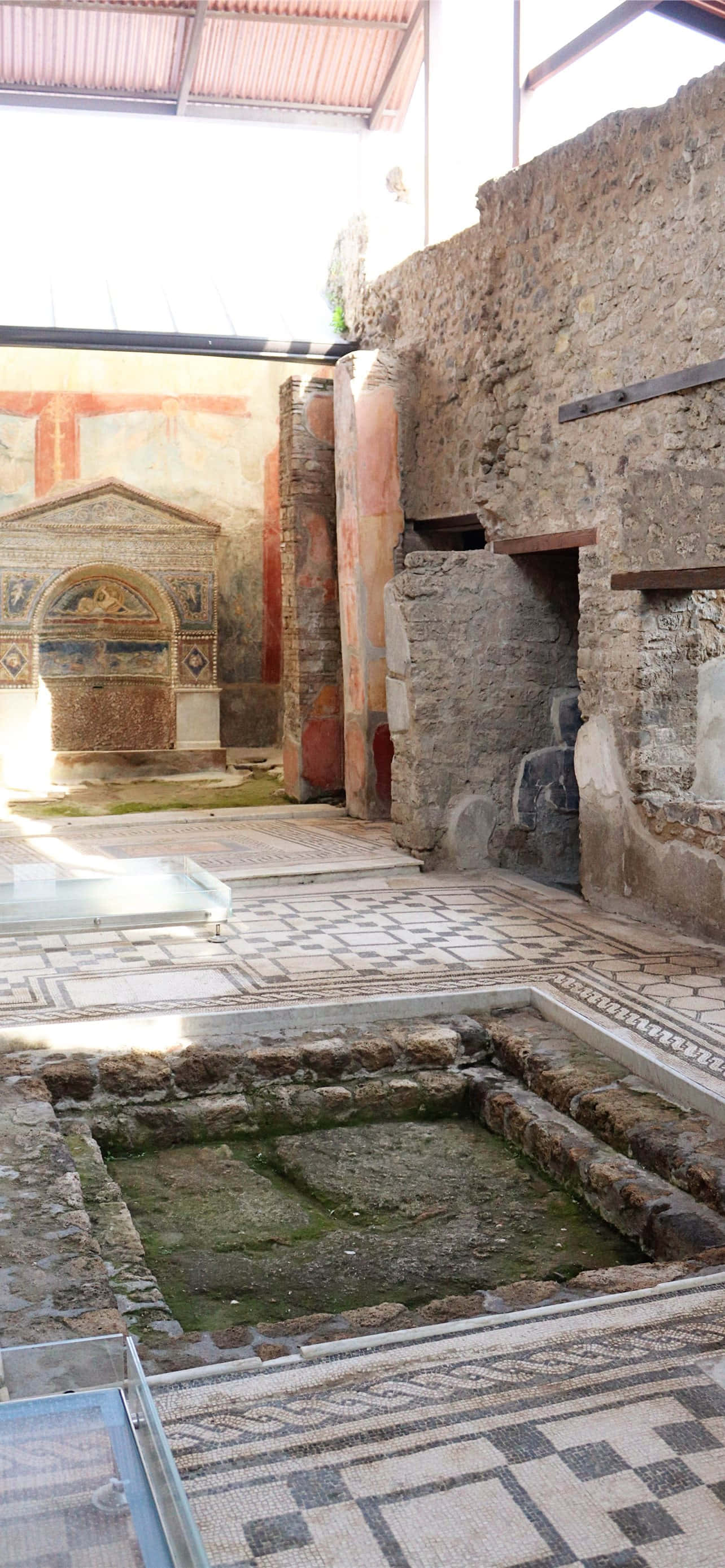 Bahay ng Nasugatan na Oso sa Pompeii Wallpaper
